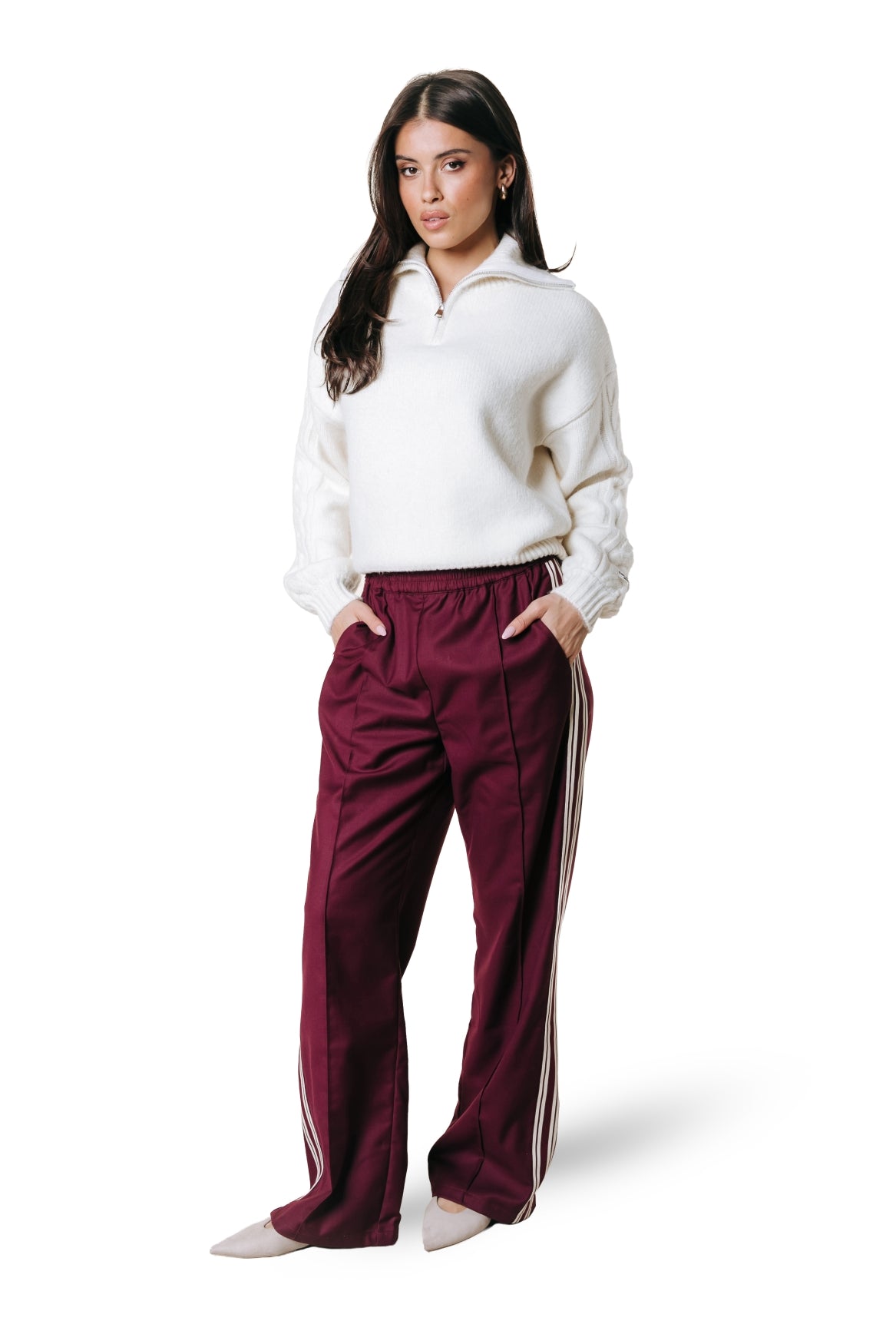 Tibby Tape Pants | Bordeaux