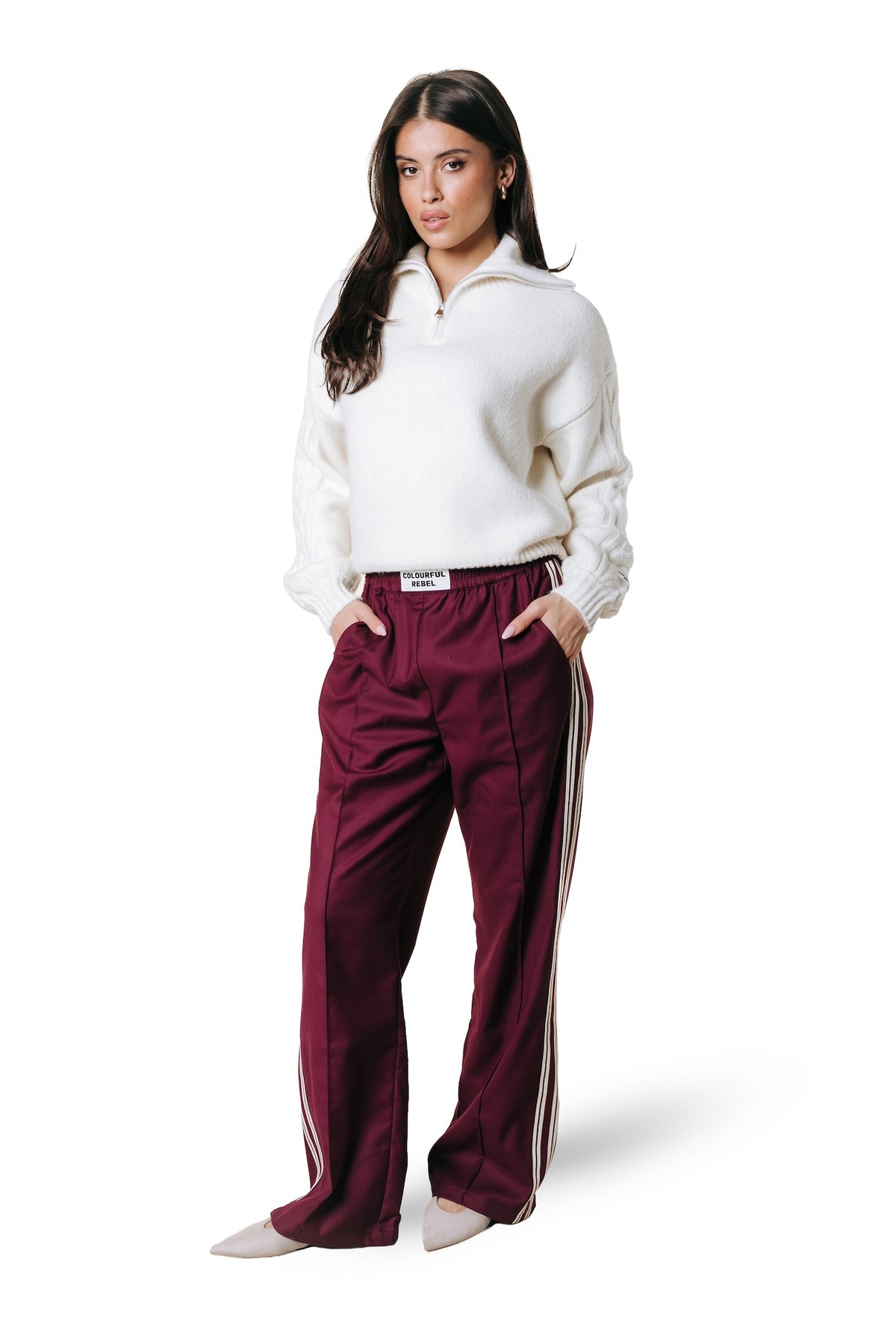 Tibby Tape Pants | Bordeaux