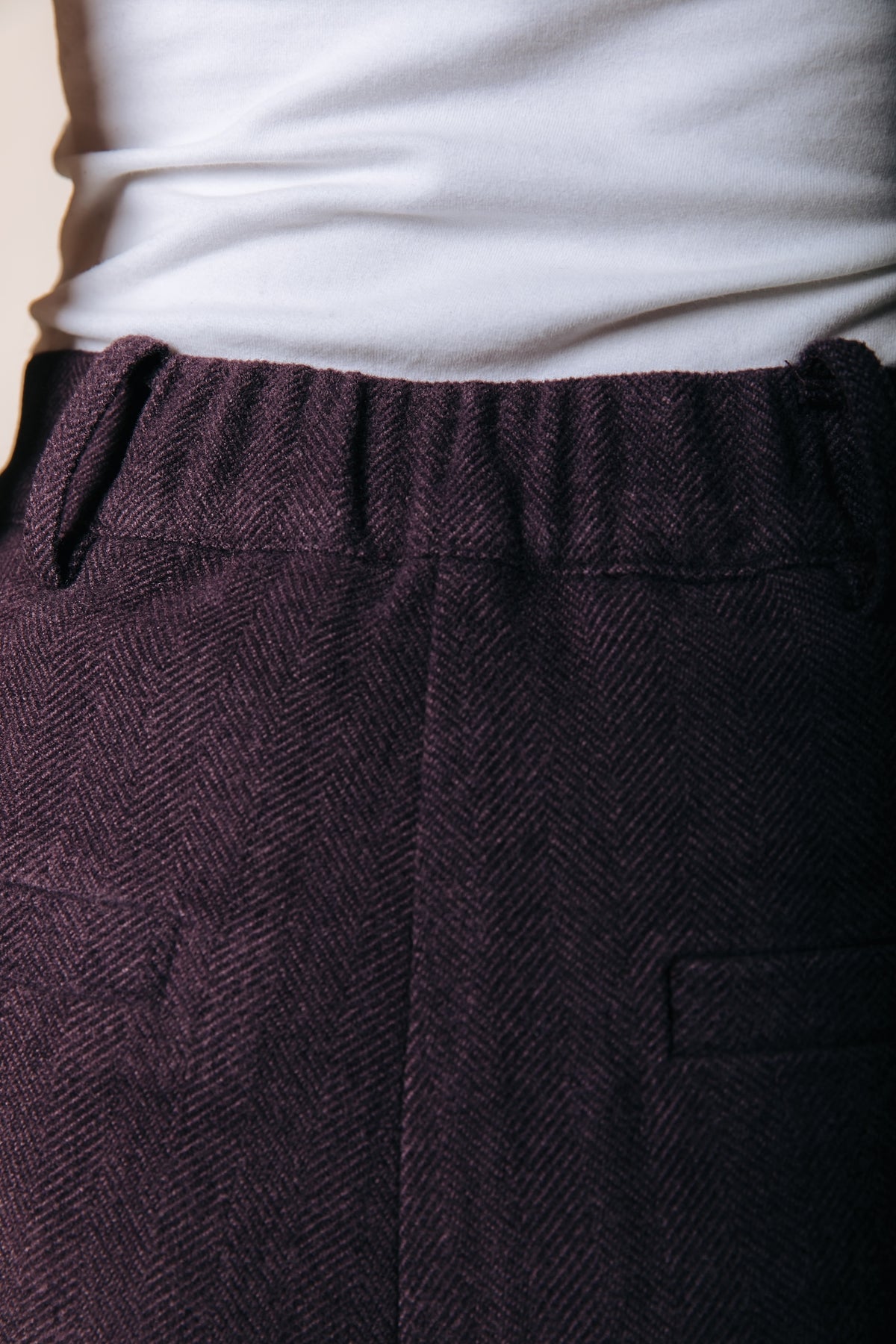 Rus Herringbone Tailored Pants | Red
