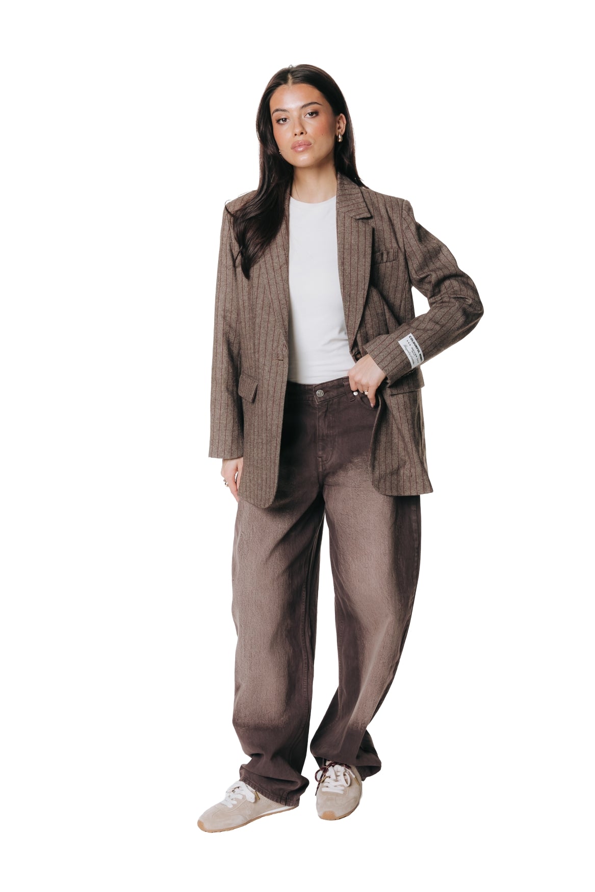Jules Barrel High Rise Denim | Brown