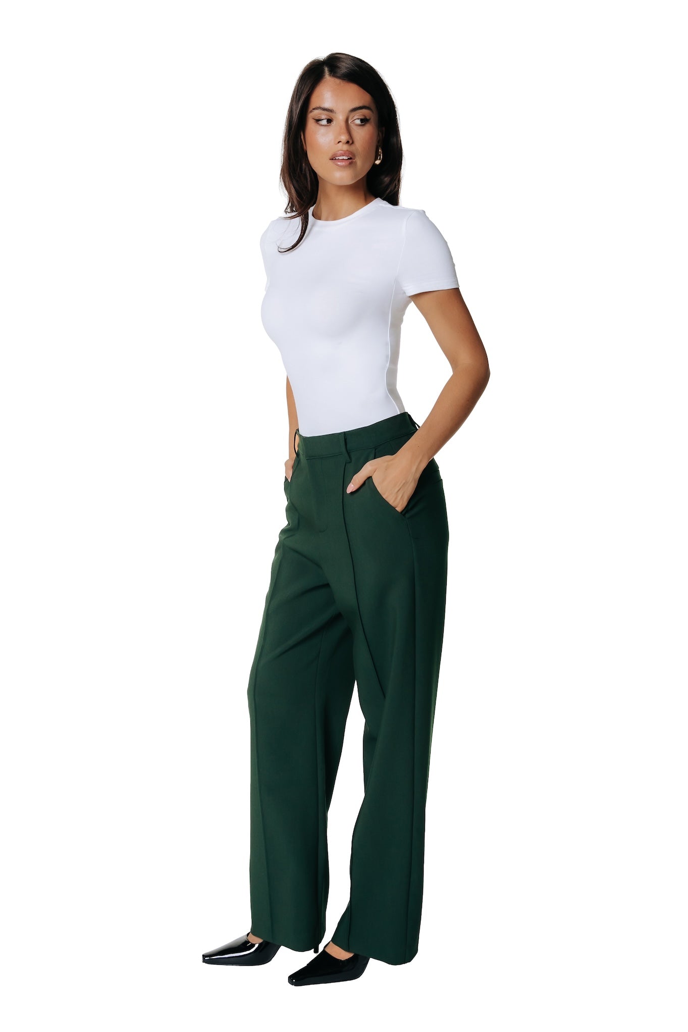 Rus Straight Pants | Dark green