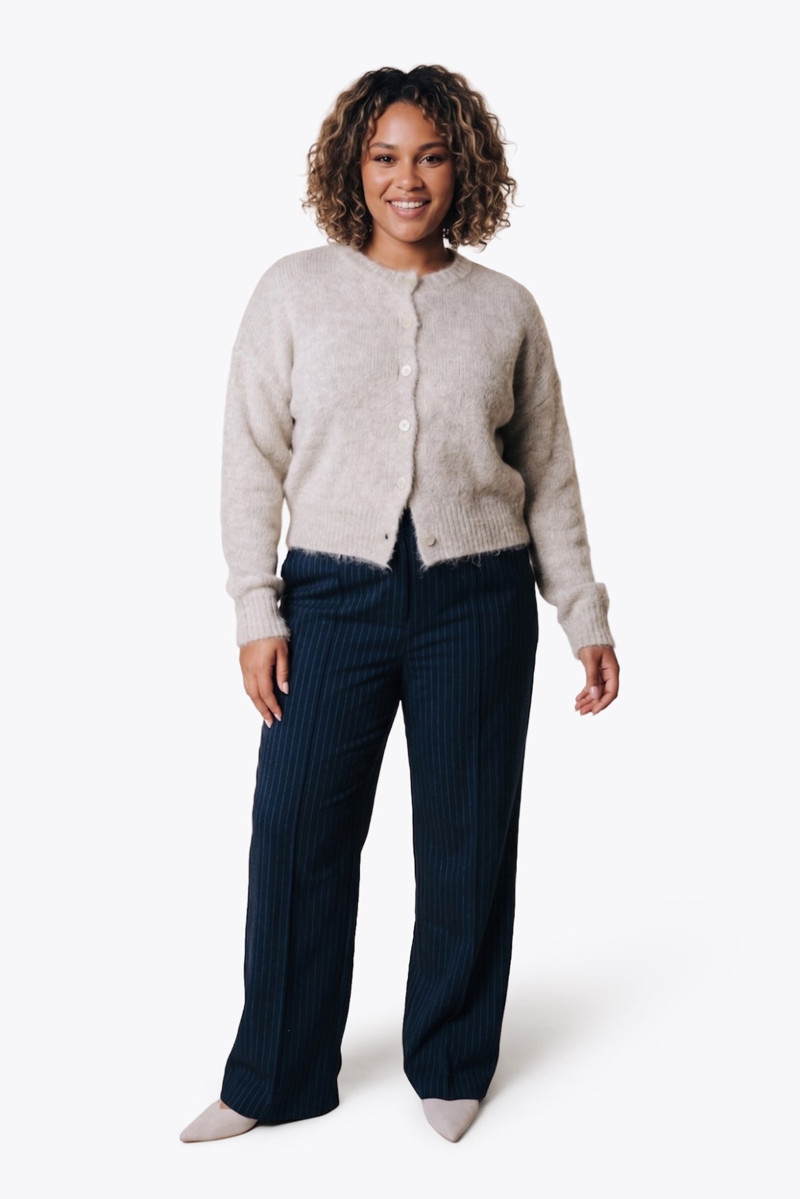 Rus Pinstripe Pants | Dark blue