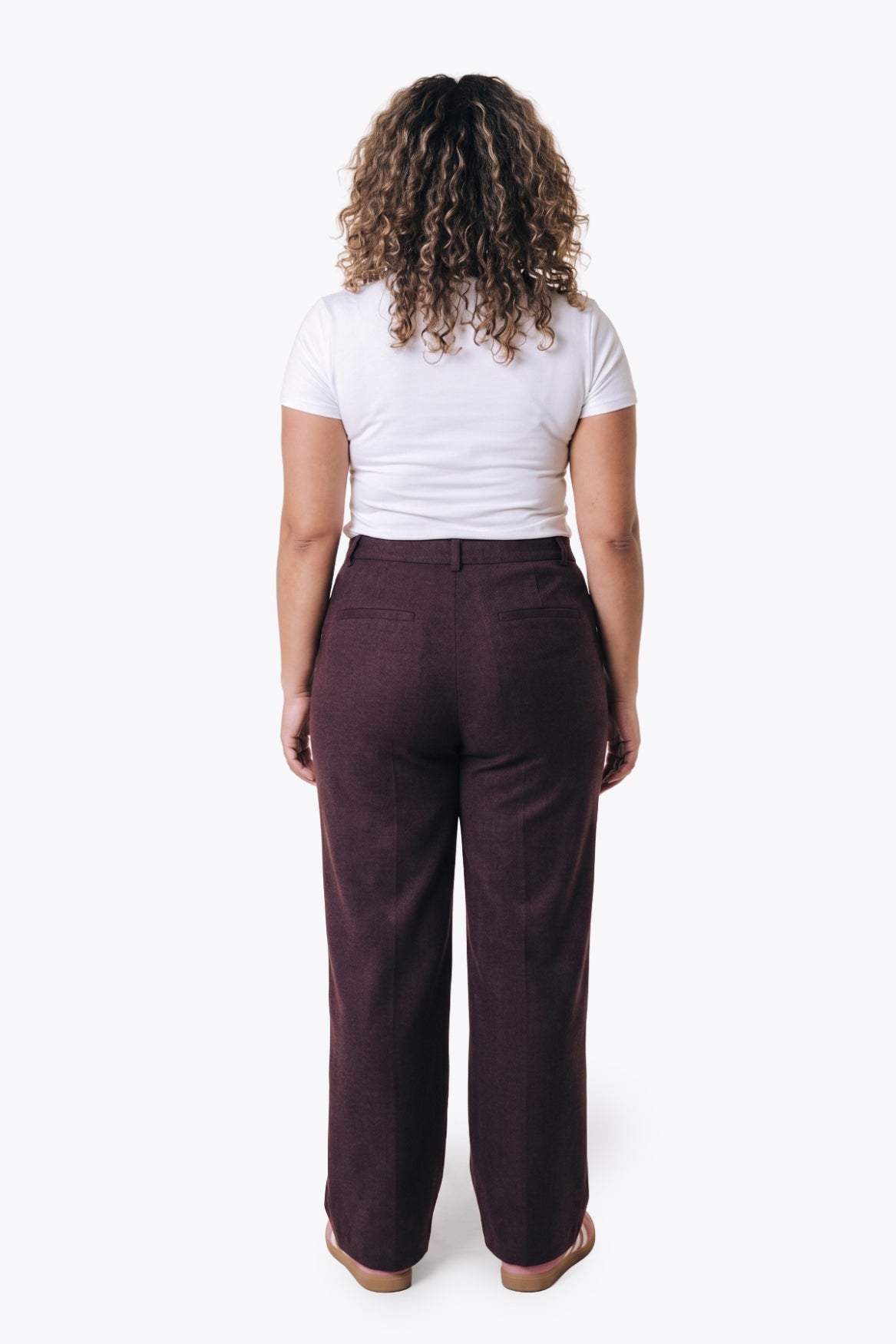 Rus Herringbone Tailored Pants | Red