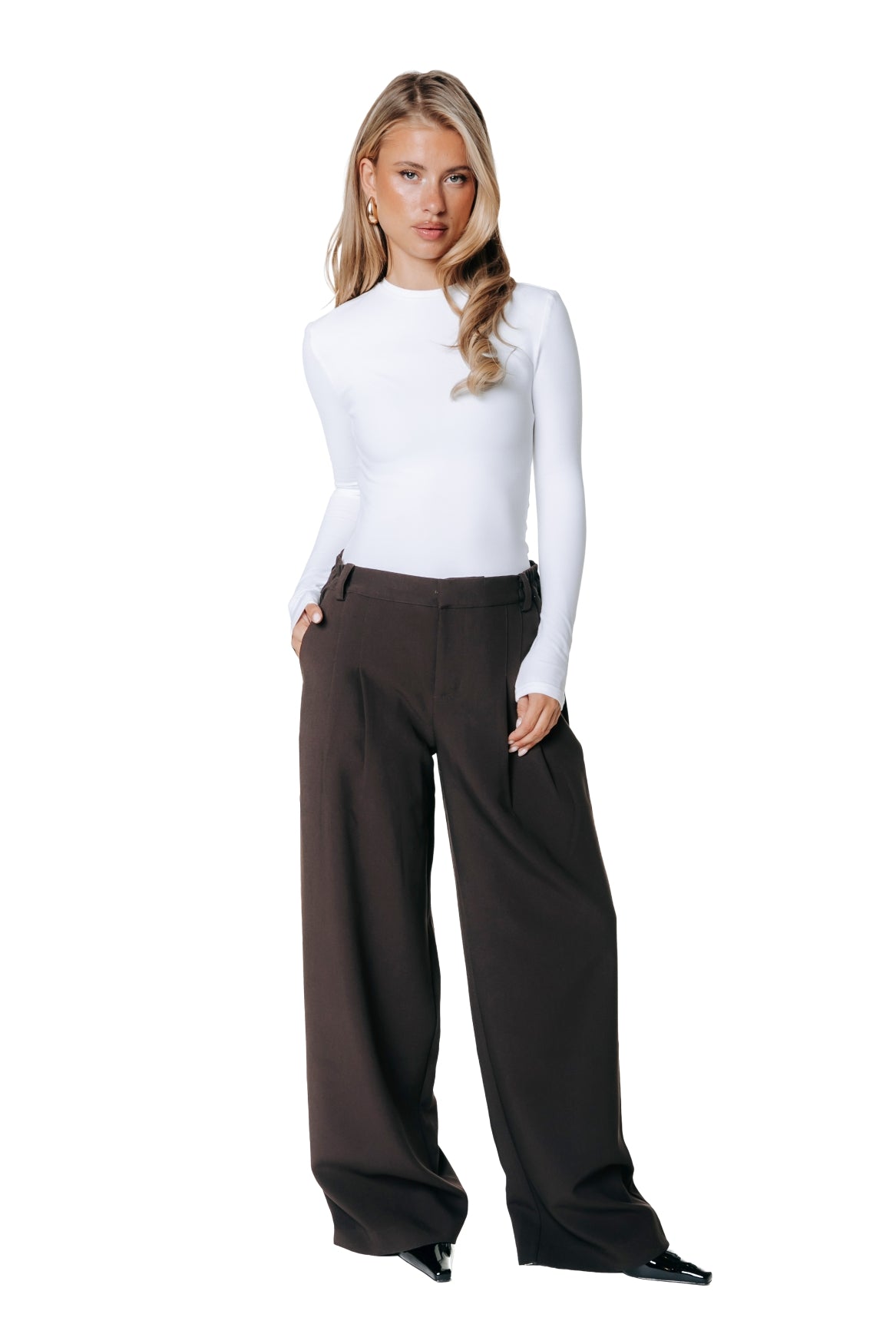 Maggy Tailored Pants | Darkest Brown