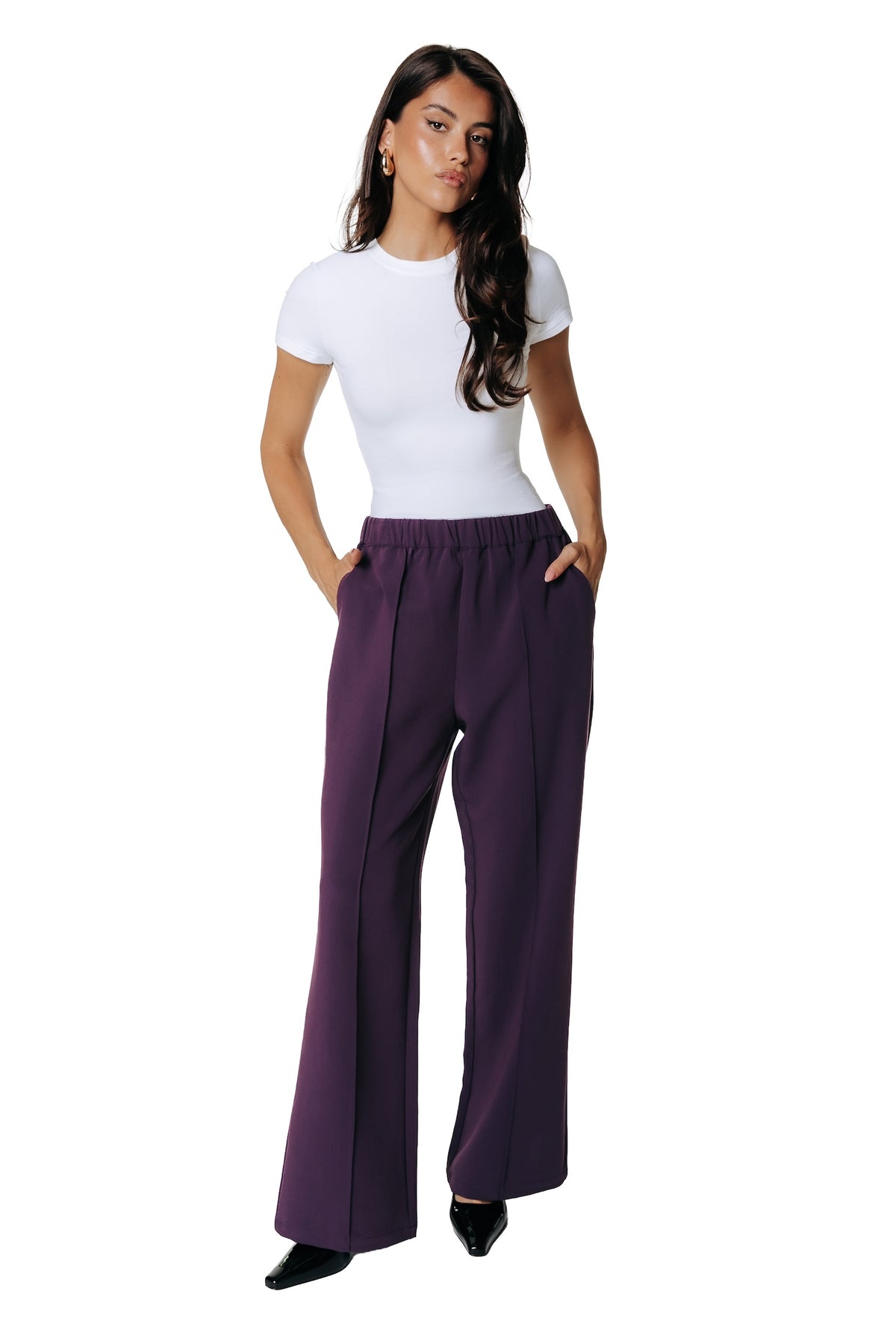 Vella Tailored Pants | Dark purple