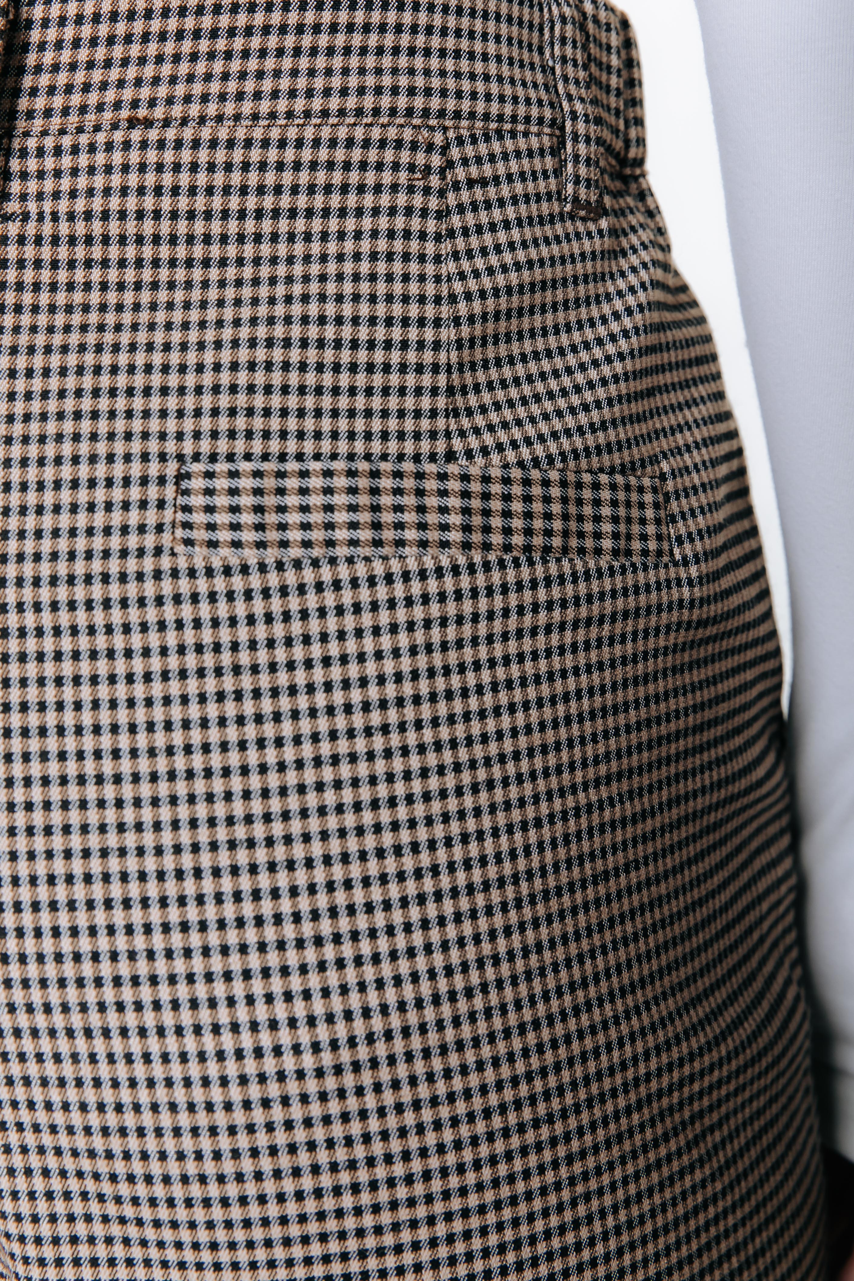 Rus Dogtooth Straight Pants | Light brown