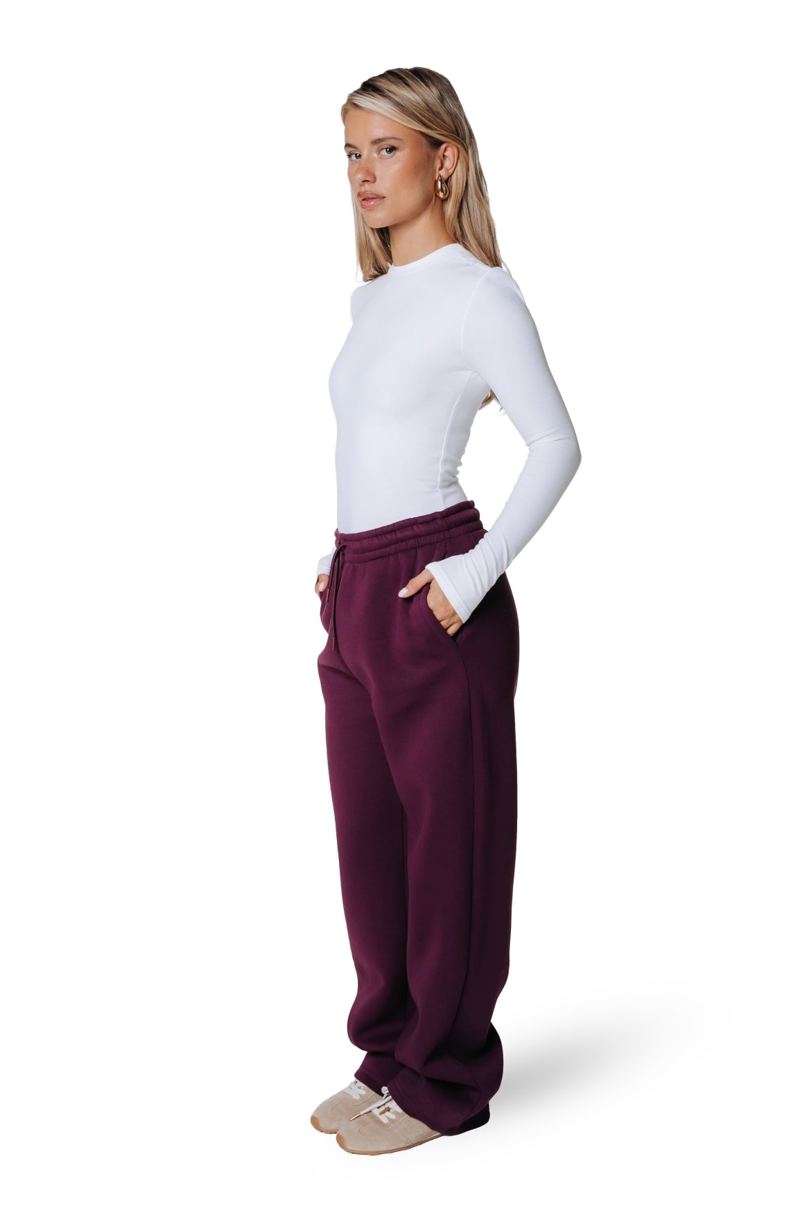 Label Sweatpants | Merlot Red