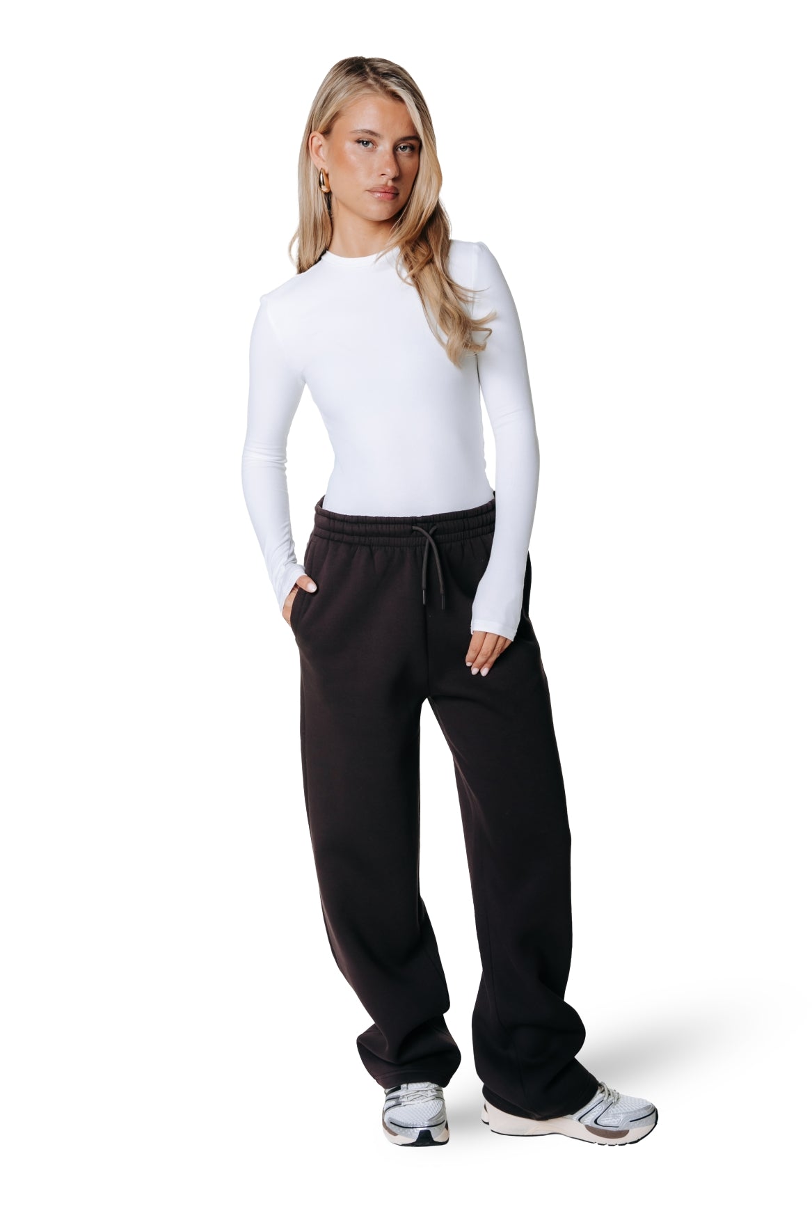 Uni-Label-Sweatpants | Dunkelstes Braun