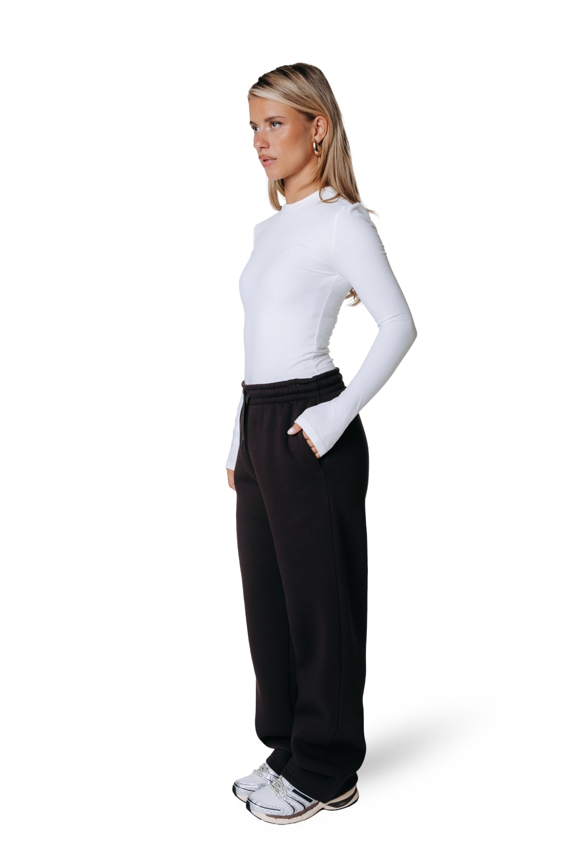 Uni-Label-Sweatpants | Dunkelstes Braun