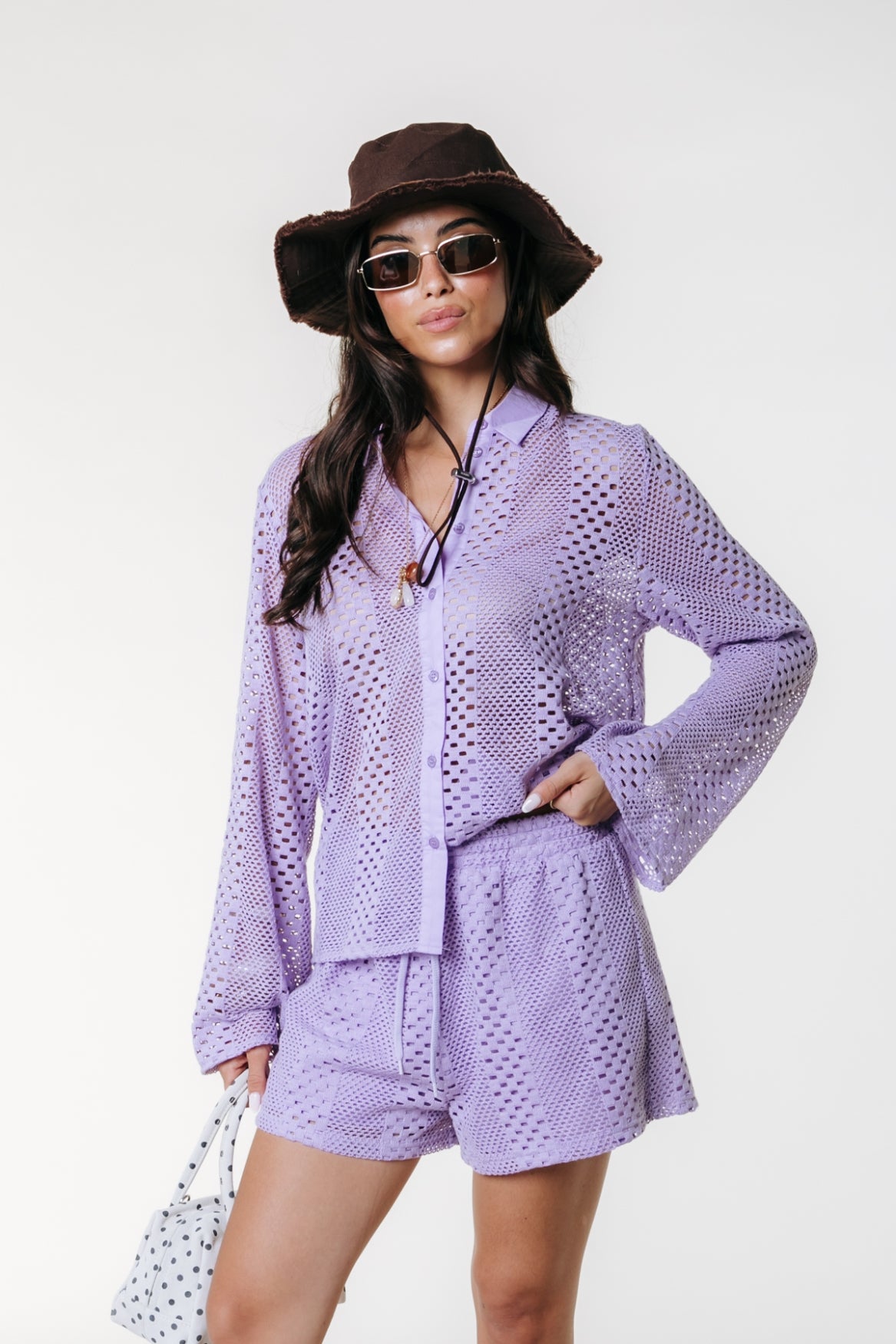 Norah Crochet Short | Light Lavender