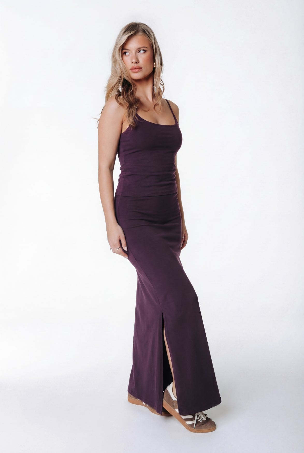 Fitted Maxi Skirt | Dark purple
