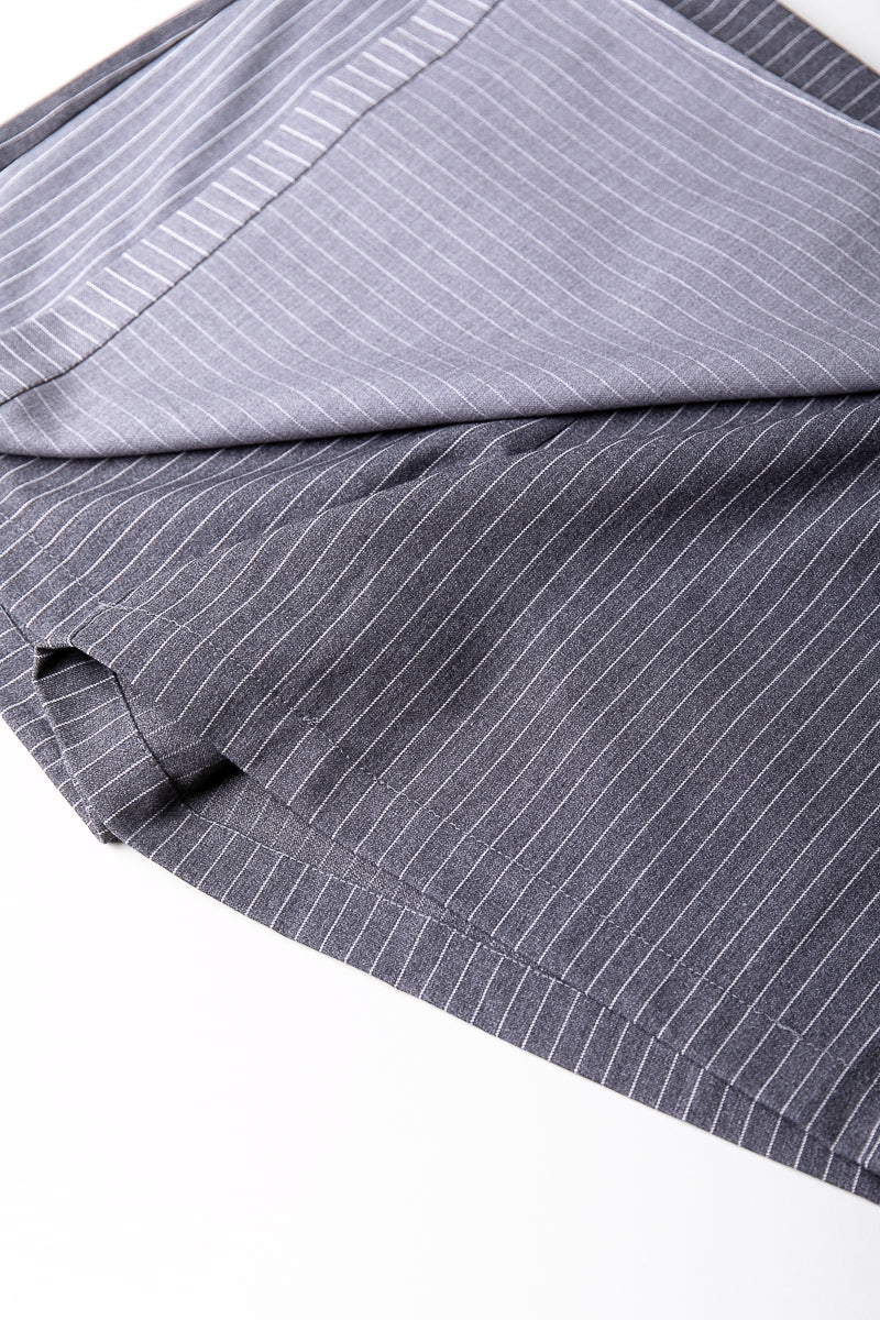 Ella Pinstripe Two Tone Skort | Grey