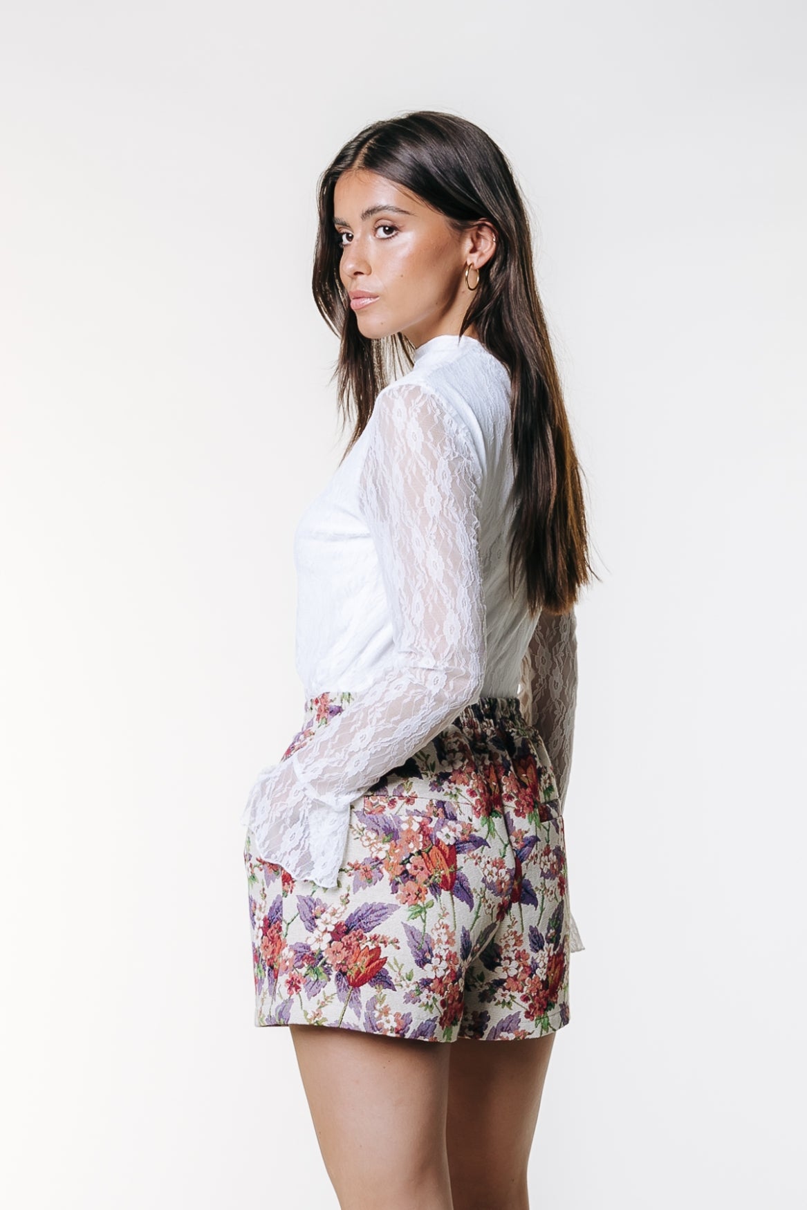 Florence Floral Jacquard Short | Off white