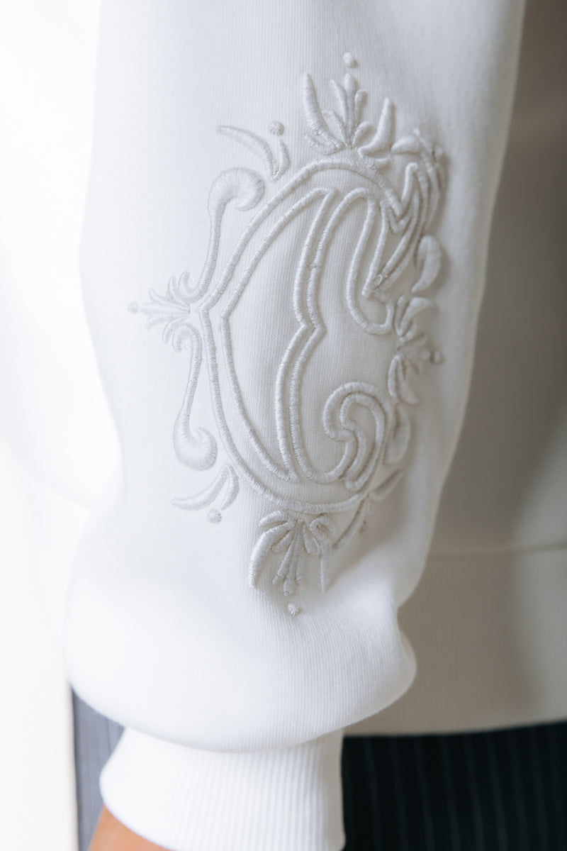 Sleeve Embro Sweat | Off white