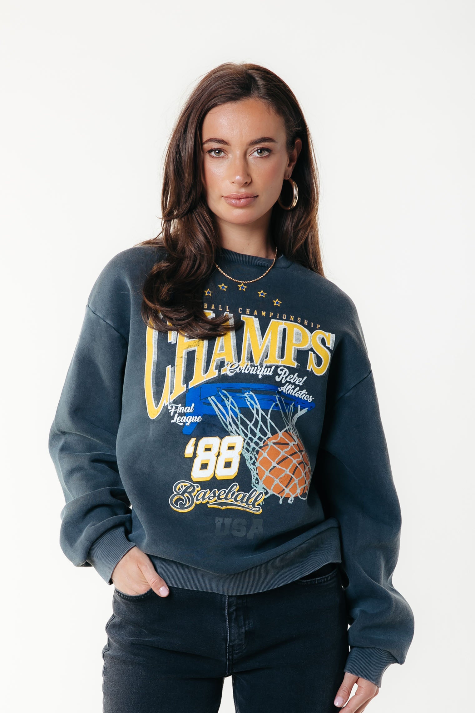 Champs Washed Sweat | Washed grey