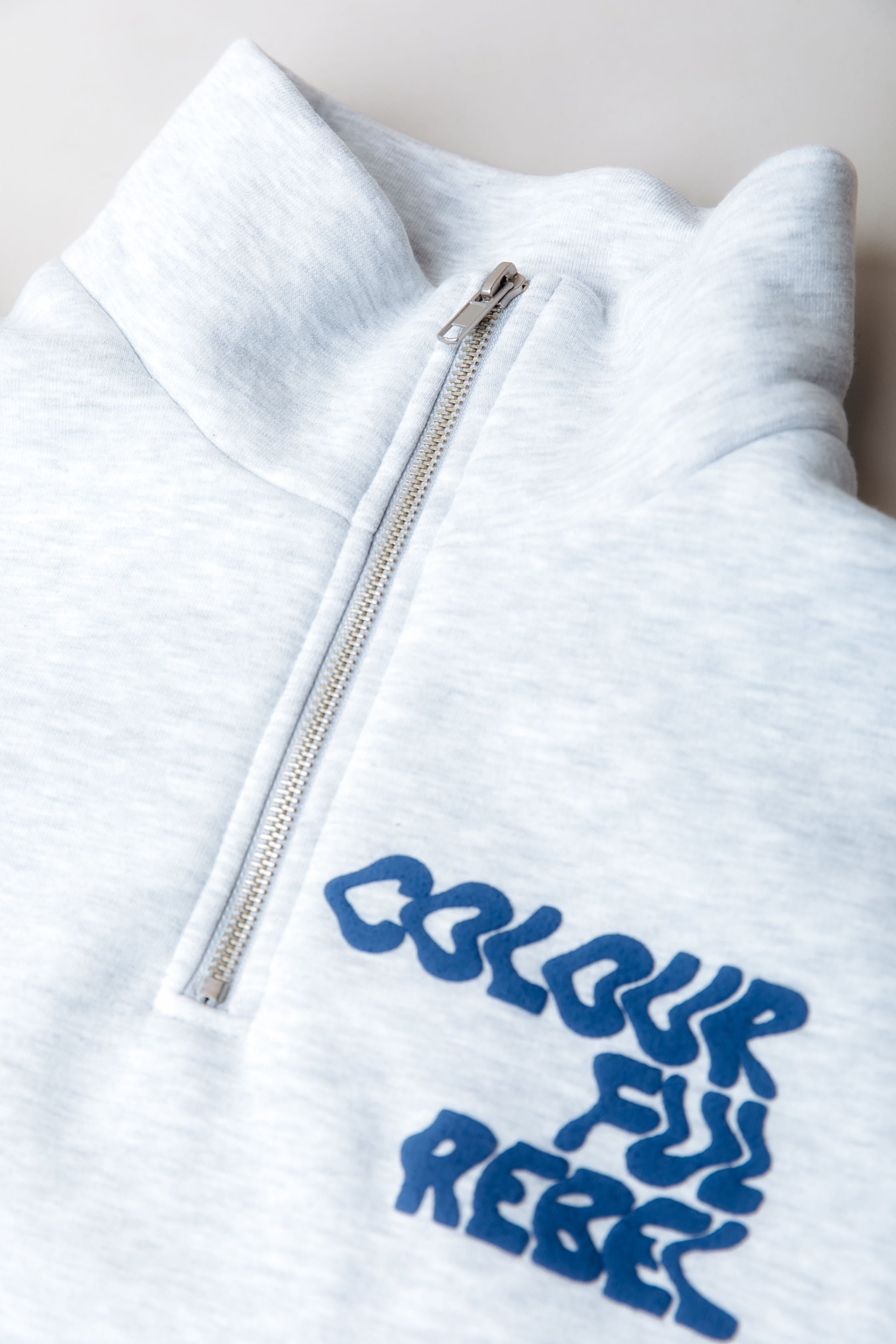 Uni Logo Zip Sweatshirt | Light grey melange