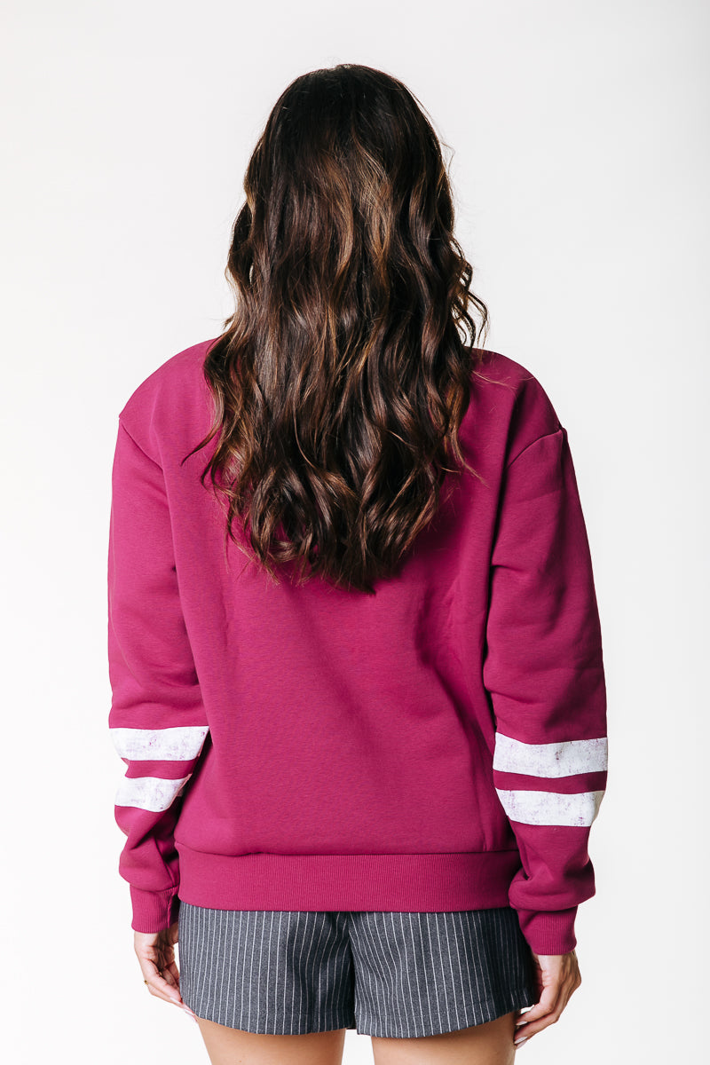 Varsity Zip Sweatshirt | Bordeaux