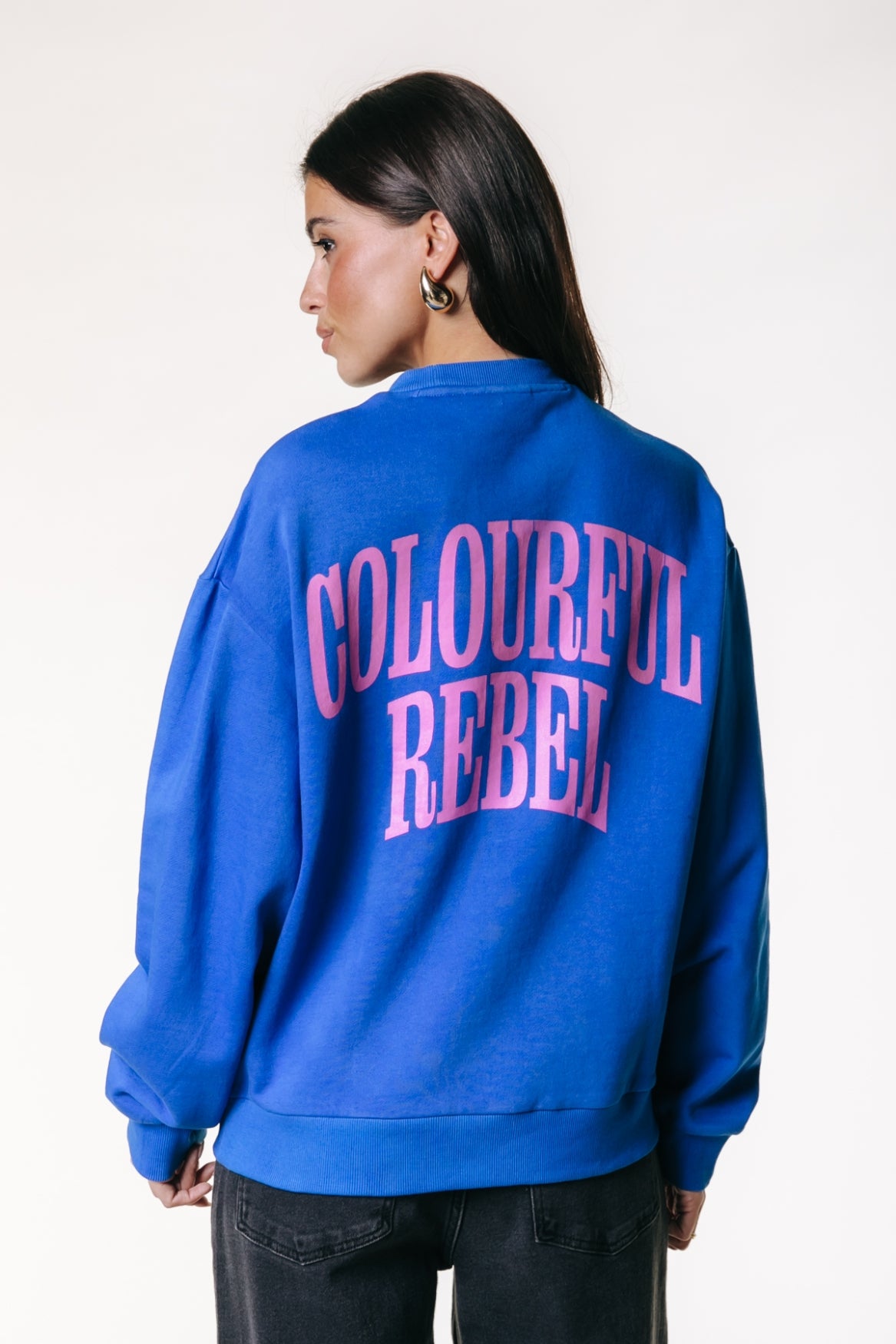 Colorful Rebel Dropped Shoulder Sweatshirt | Bright Blue