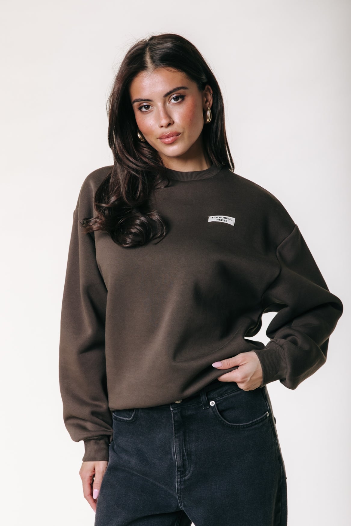 Uni Label Sweat | Darkest Brown