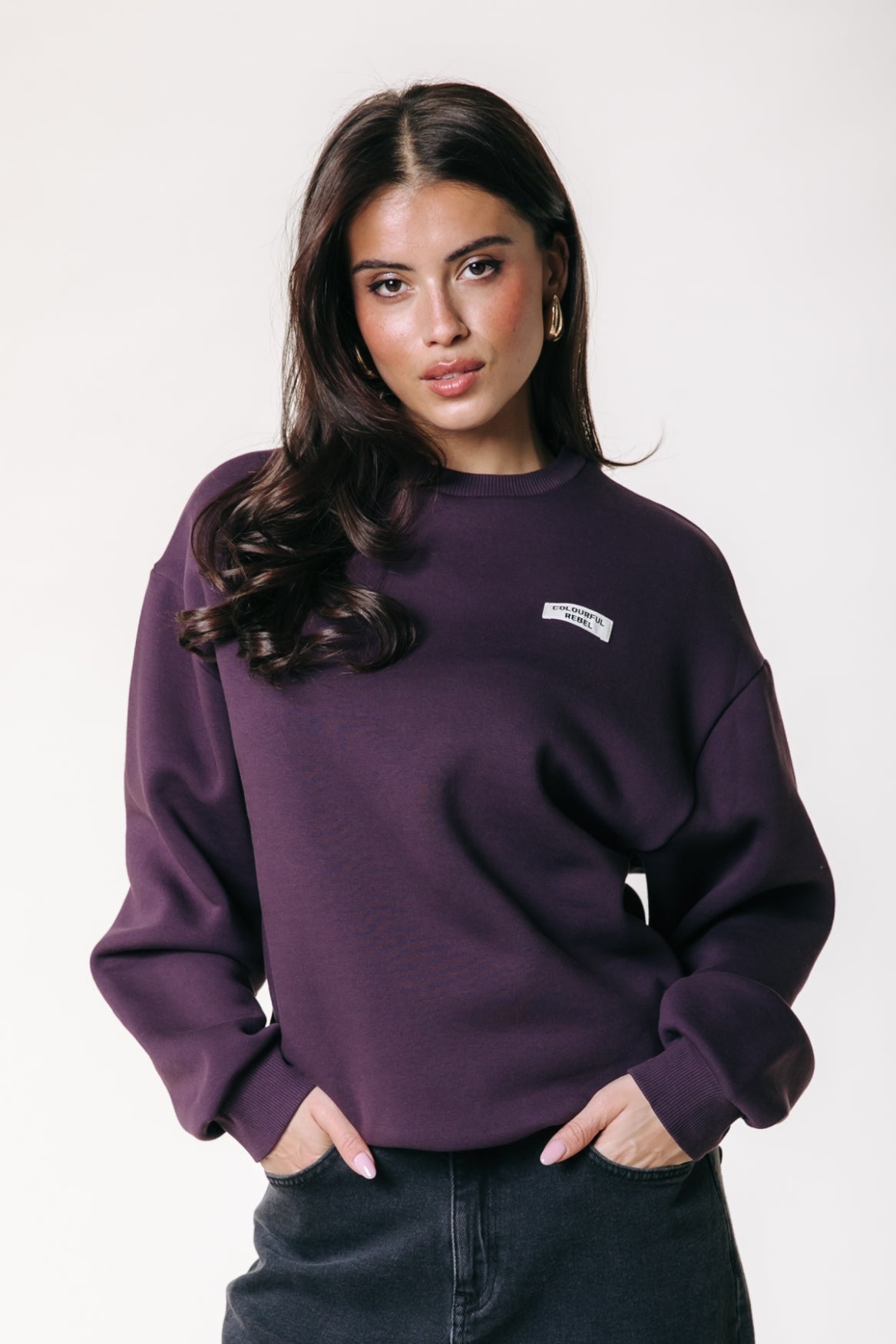 Uni Label Sweat | Dark purple