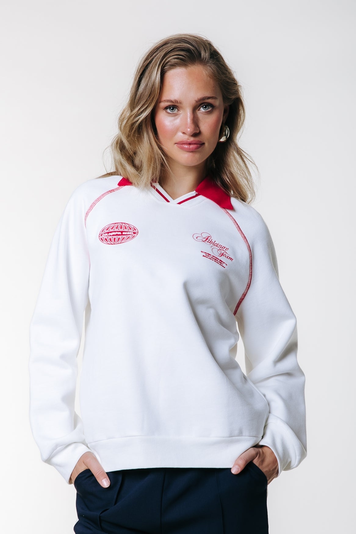 Sport Collar Raglan Dropped Shoulder Sweat | Off white