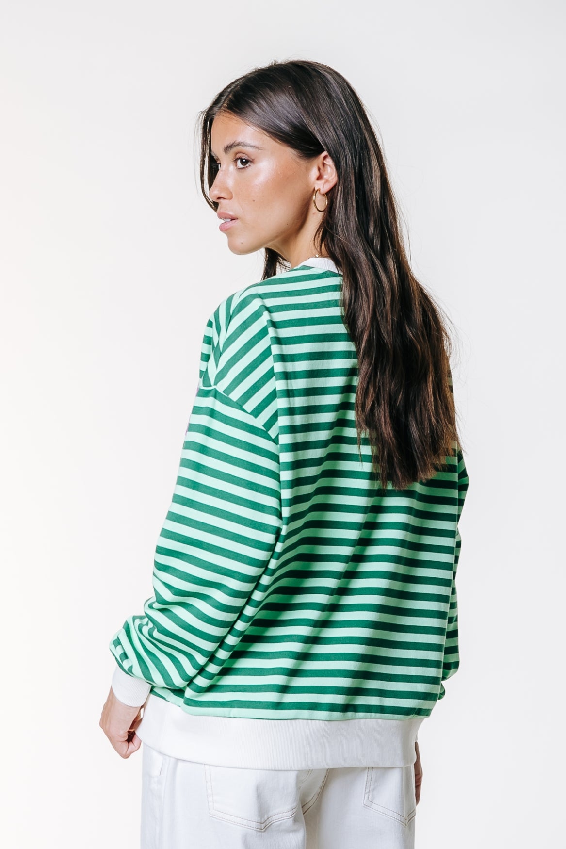 Contrast Cuff Sweat | Green