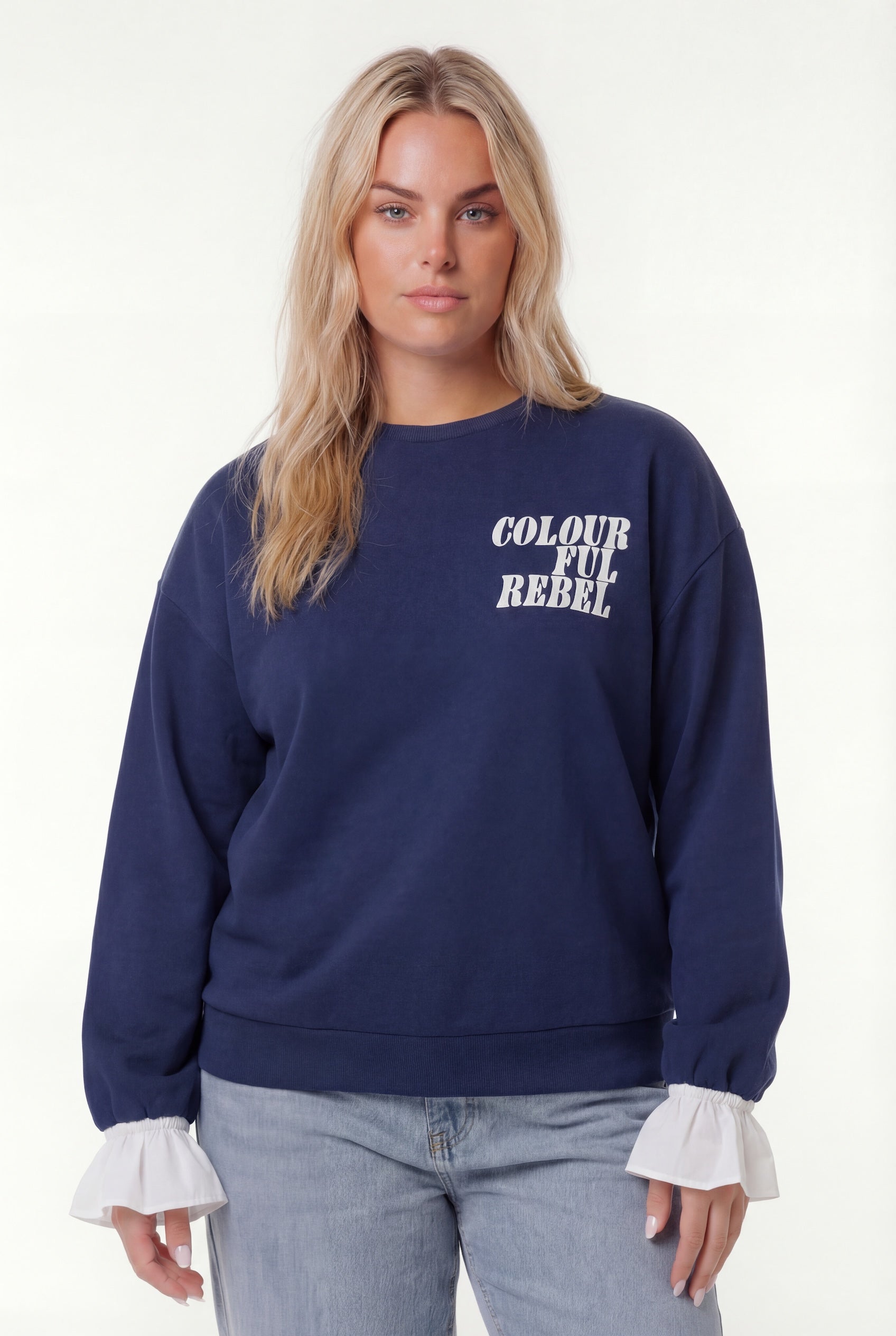 Poplin Cuff Sweat | Navy