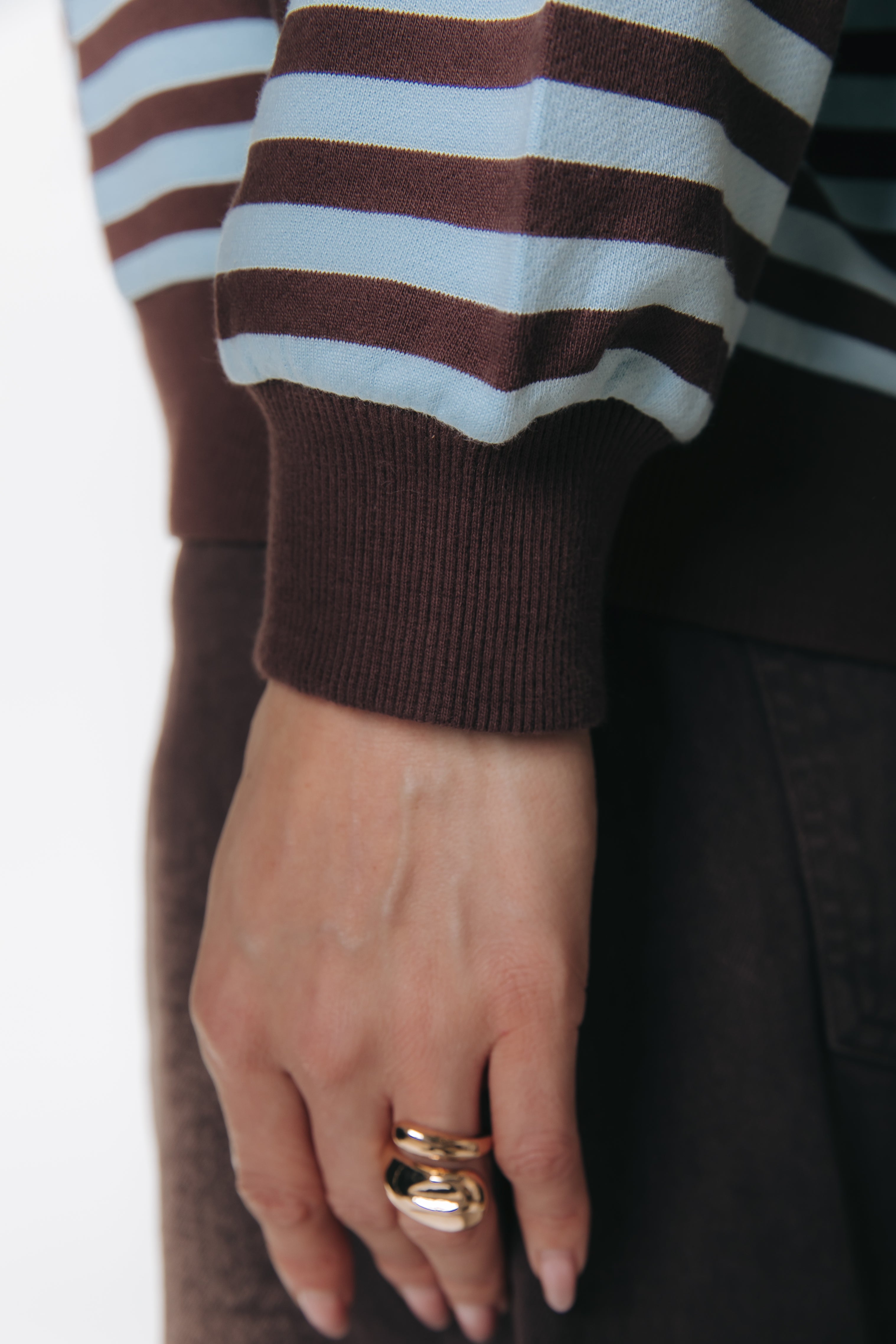 Logo Striped Sweat | Blue