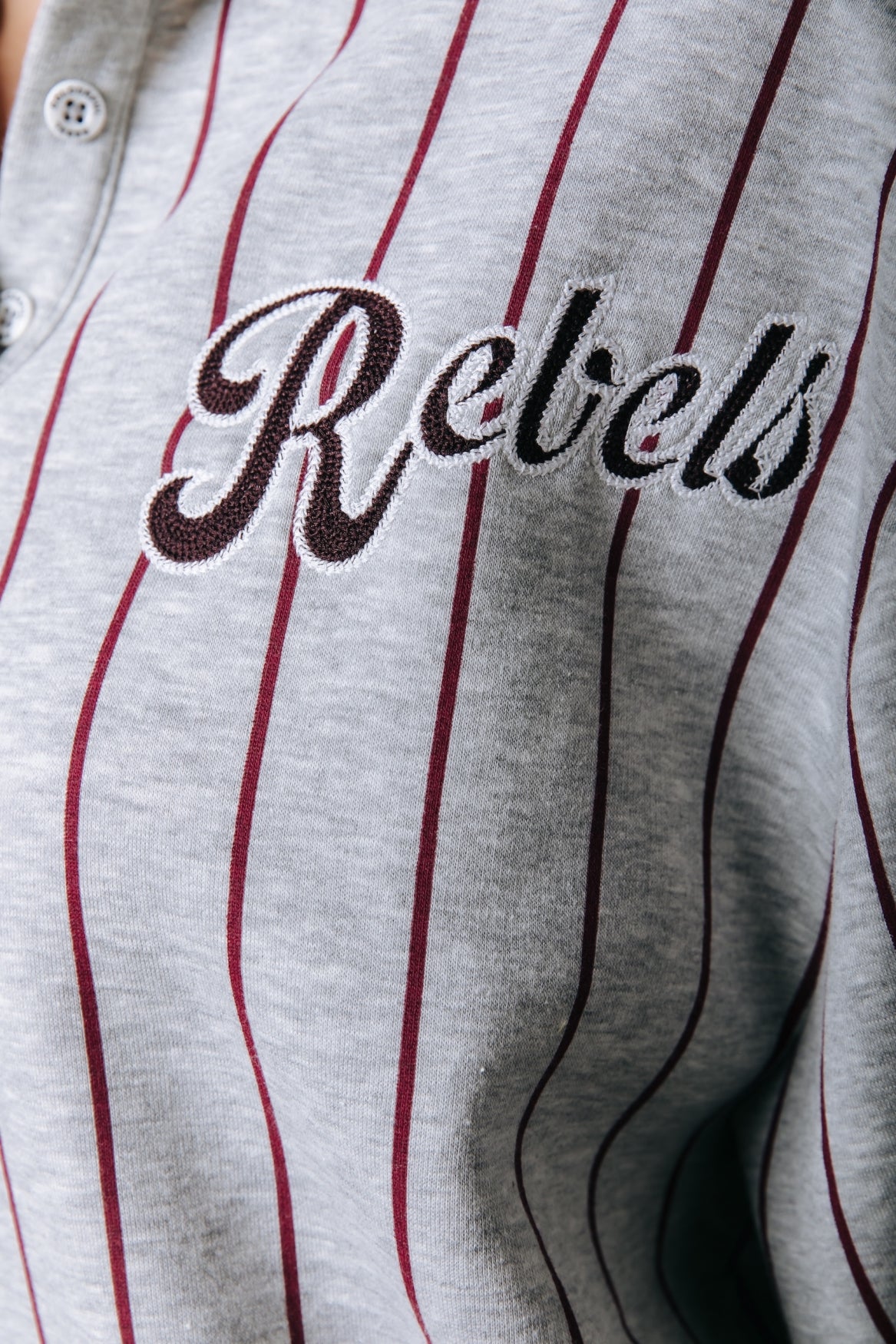 Baseball Contrast Collar Sweat | Light grey melange