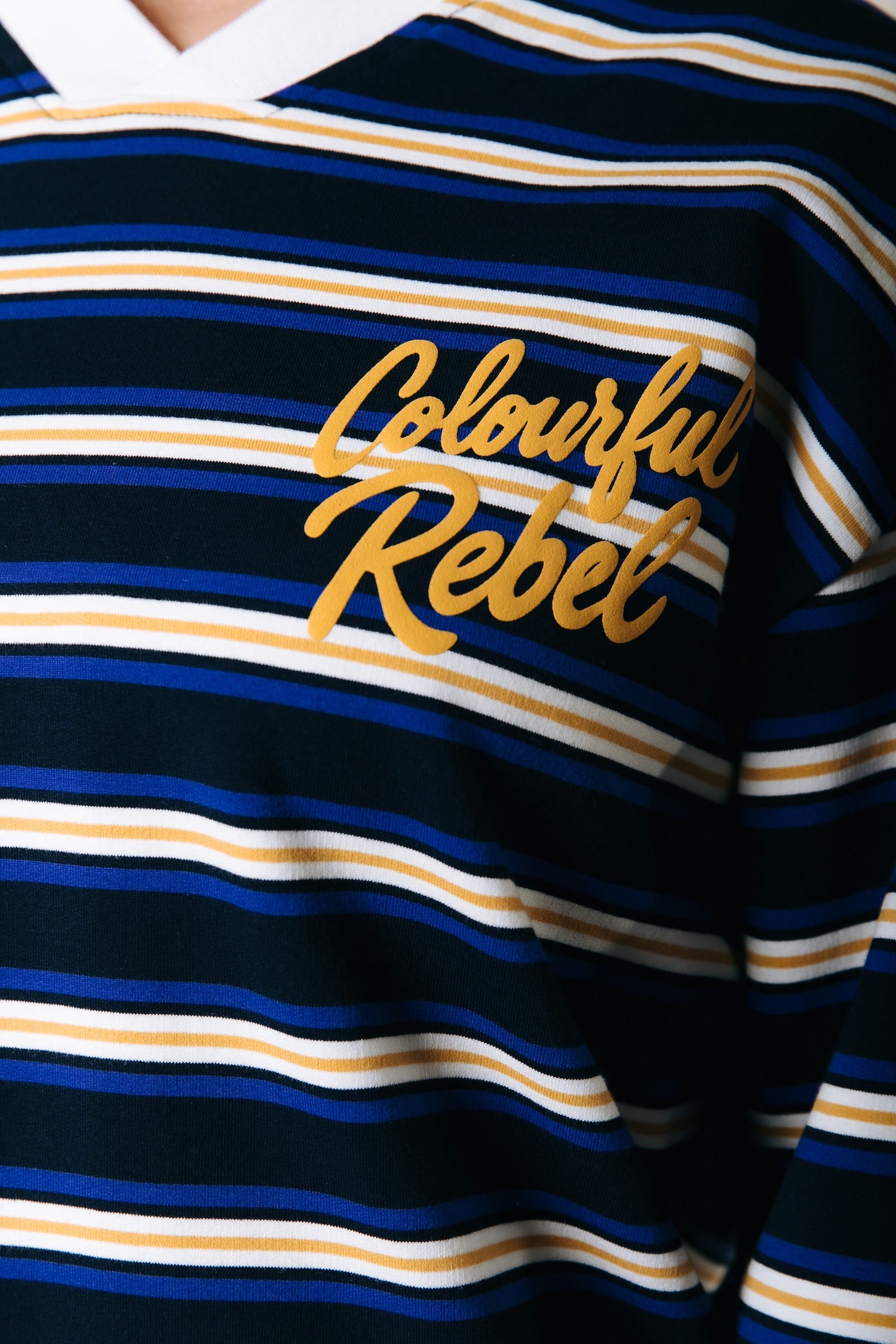 Sport Collar Striped Sweat | Navy