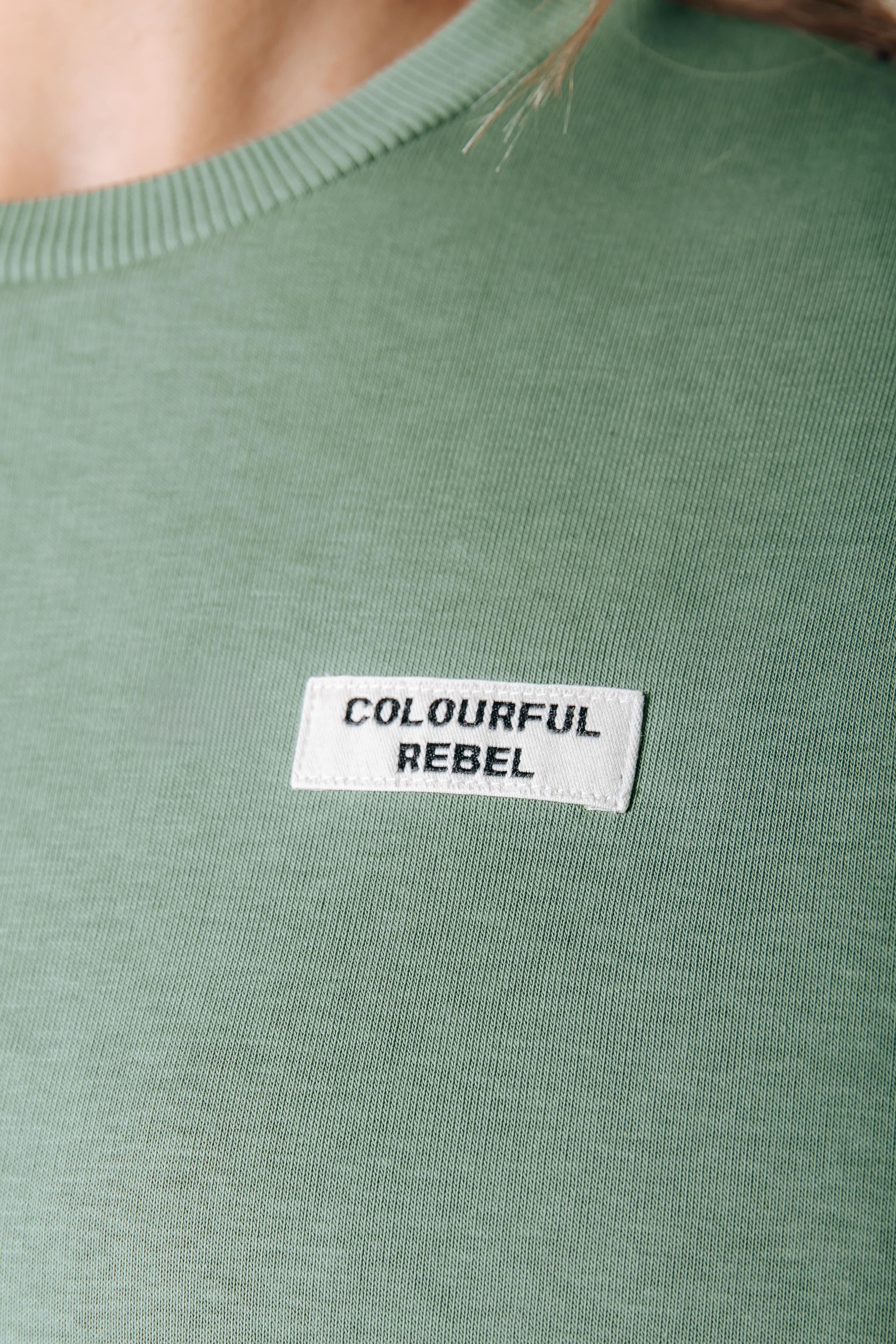 Label-Sweatshirt | Olivgrün