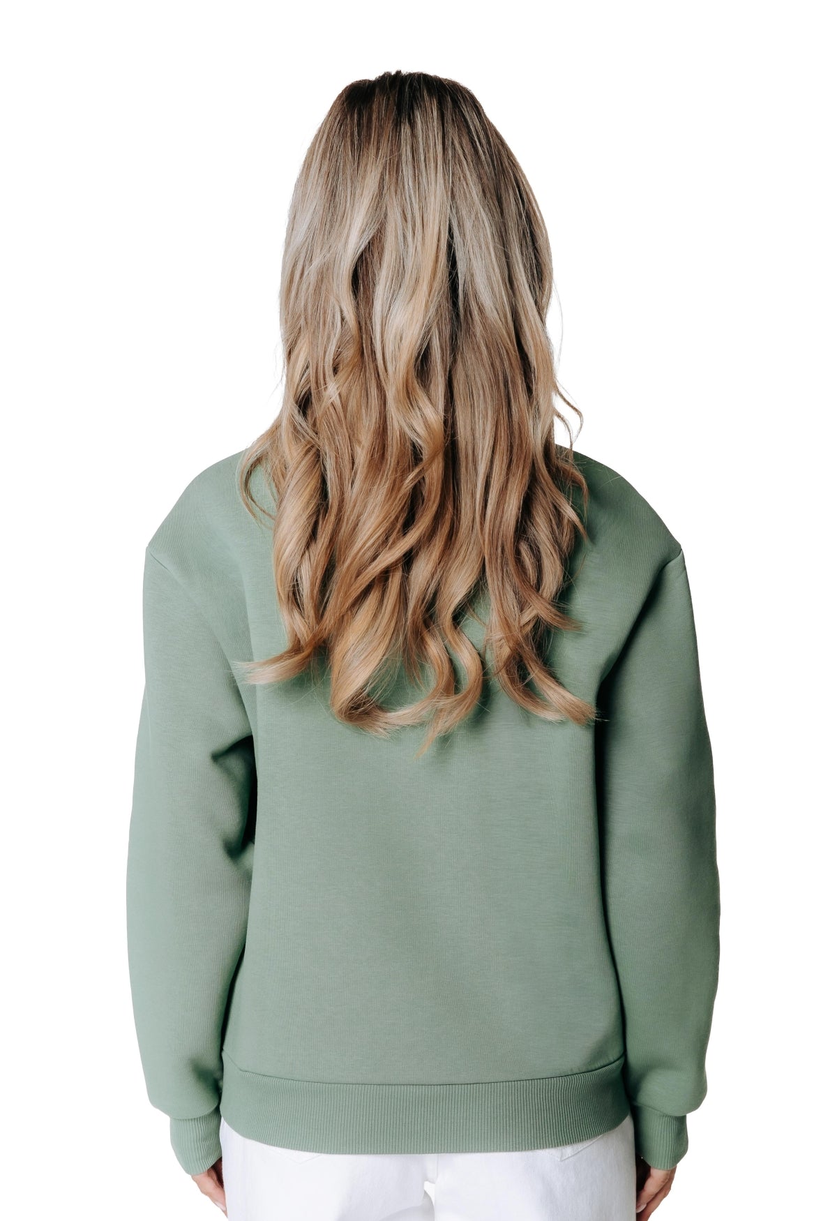 Label Zip Sweat | Olive Green