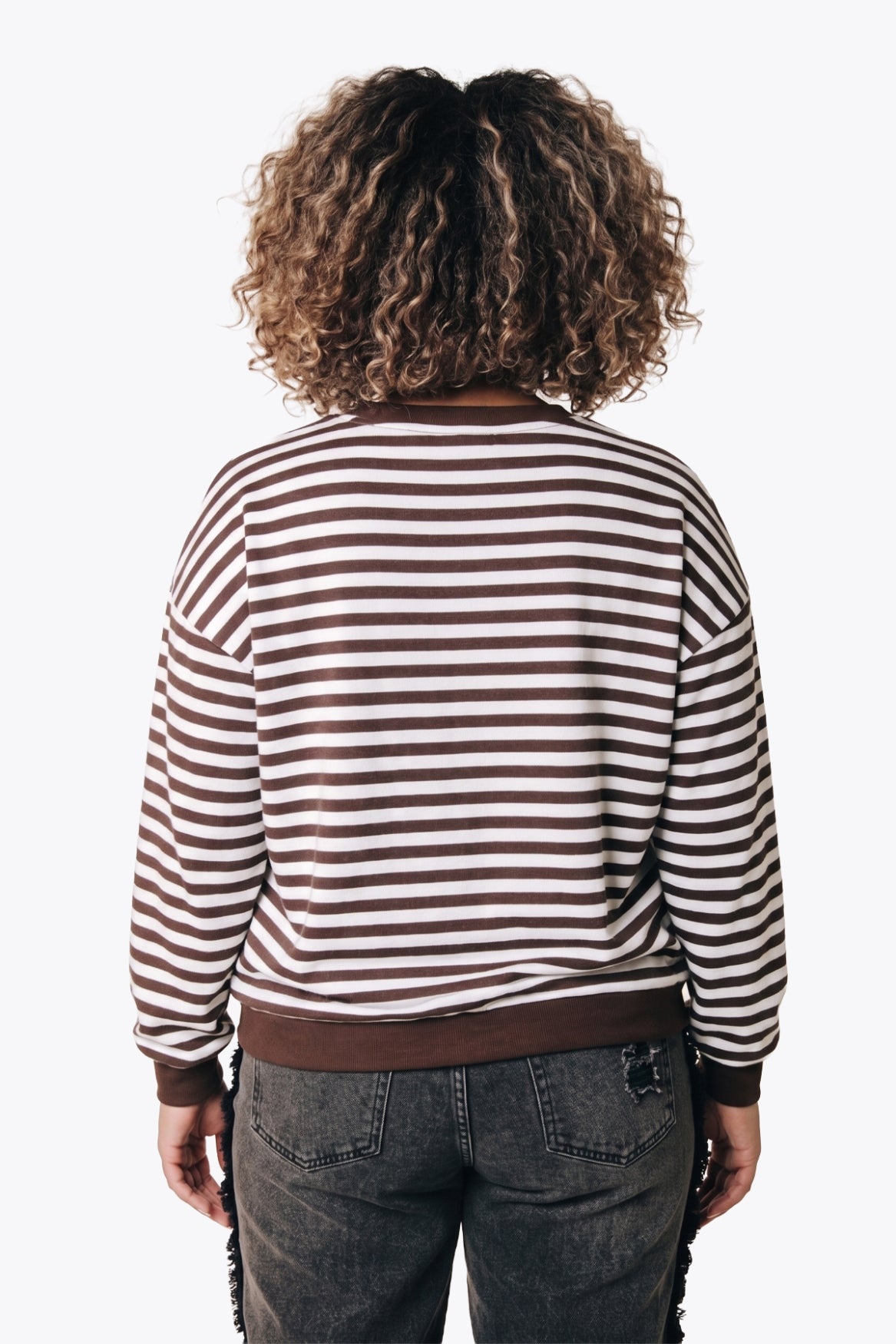 Striped Logo Longsleeve | White/Brown