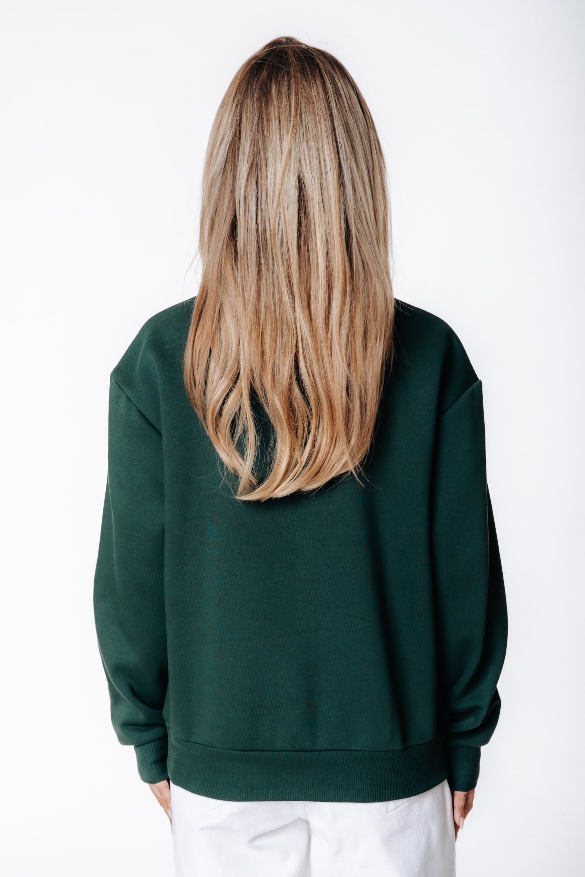 Label Zip Sweat | Forest Green
