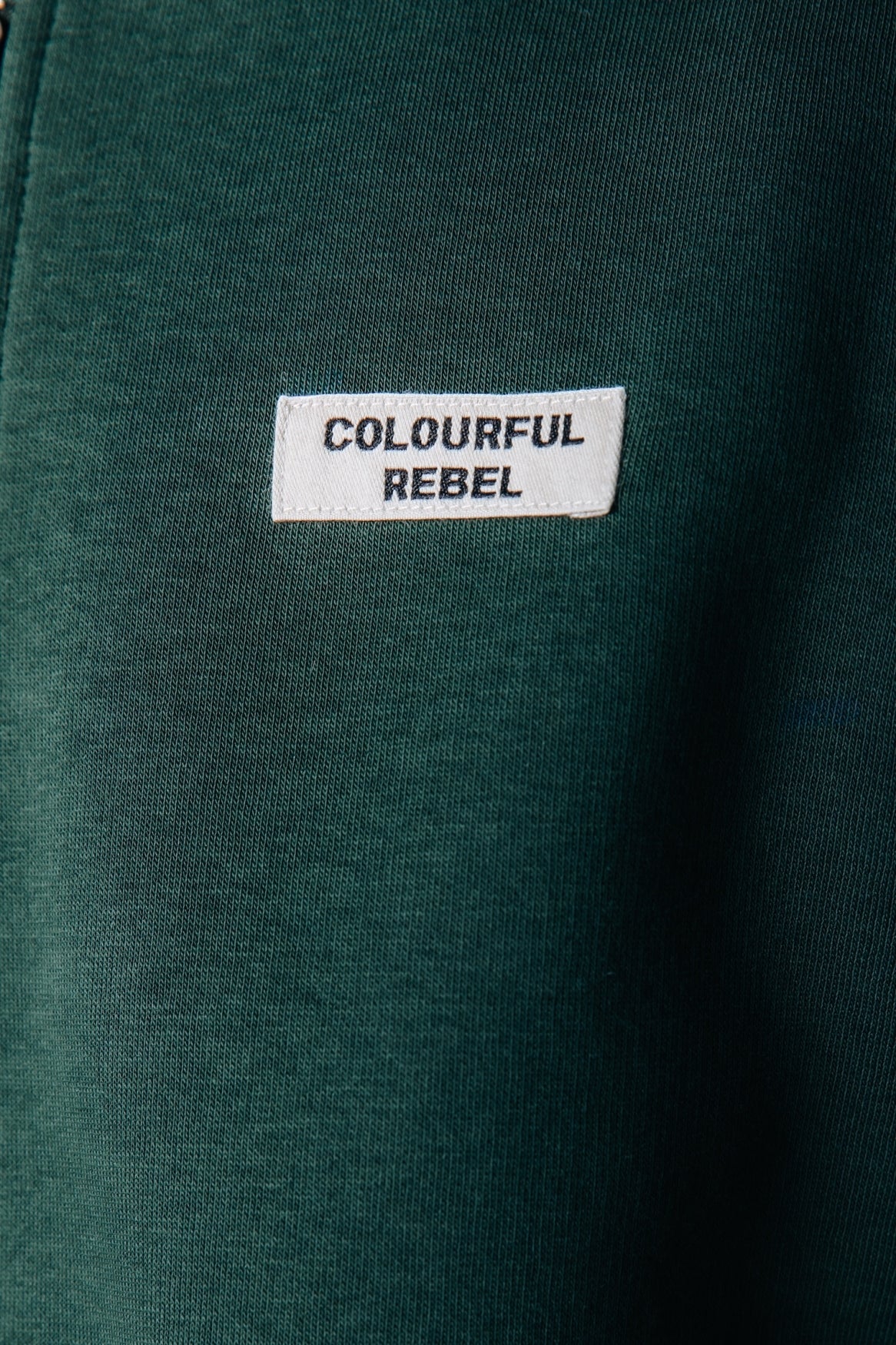 Label Zip Sweat | Forest Green