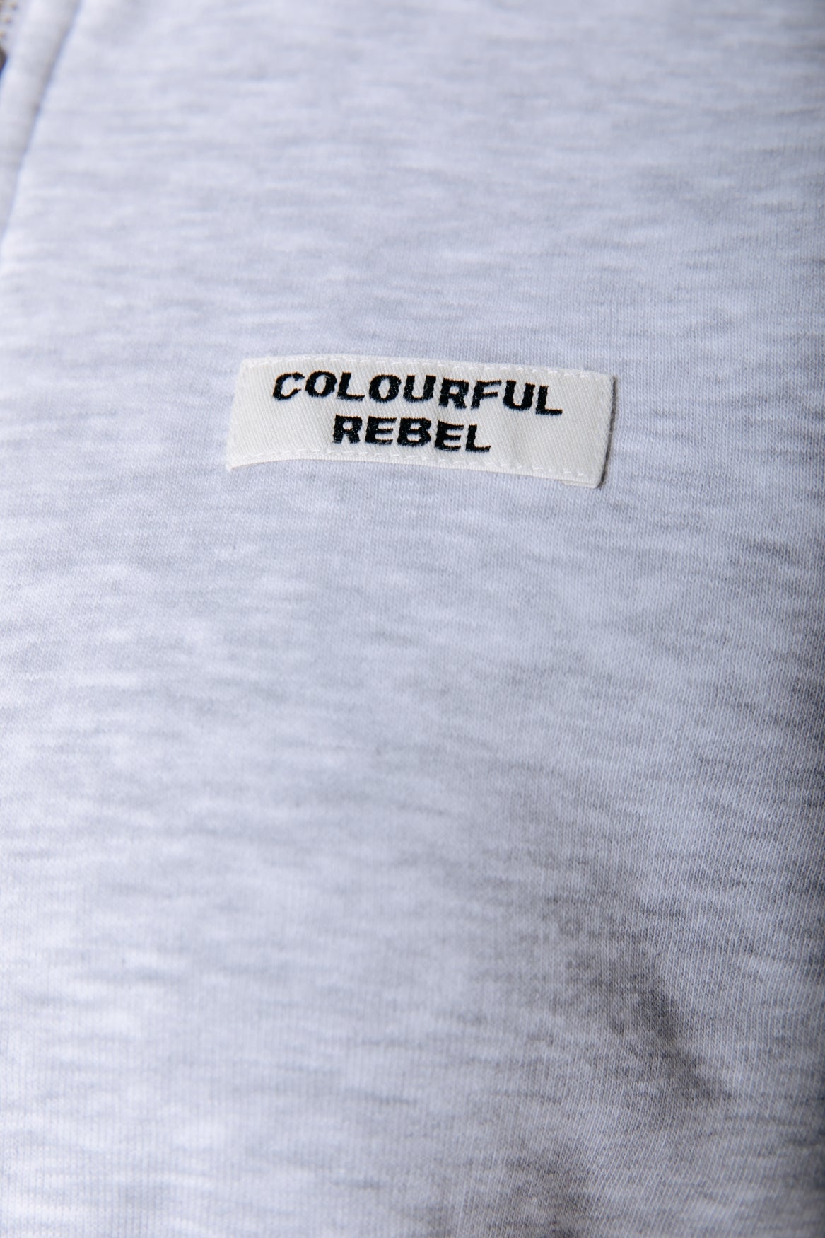 Label Zip Sweat | Light grey melange