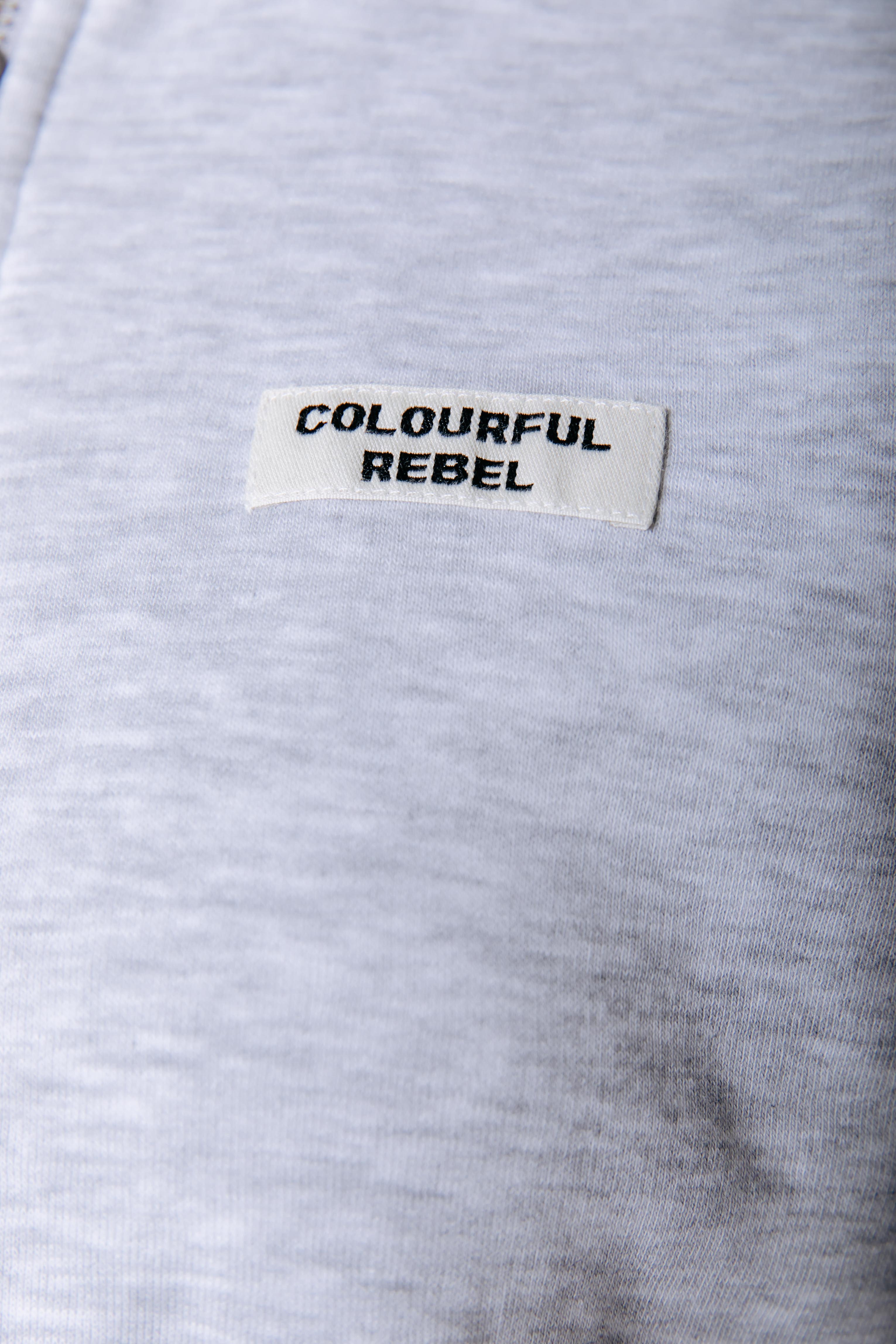 Label Zip Sweat | Light Grey Melange
