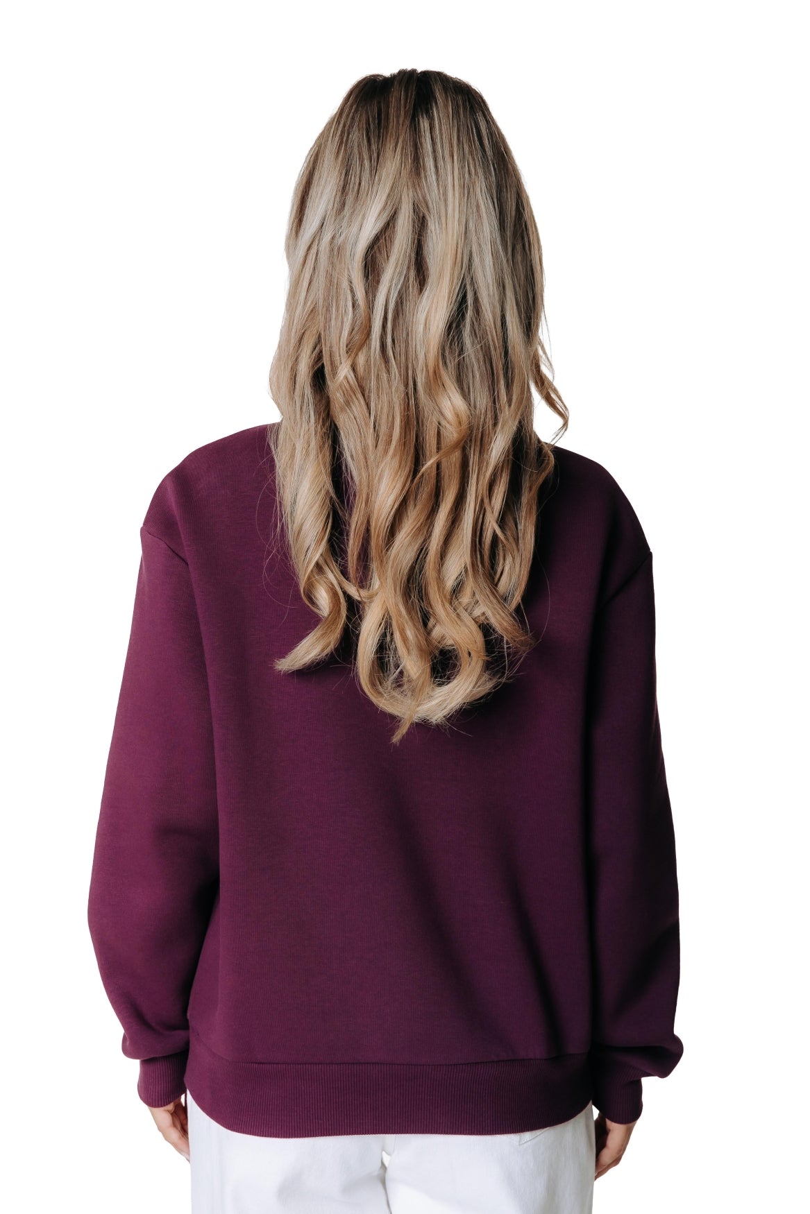 Label Zip Sweat | Merlot Red