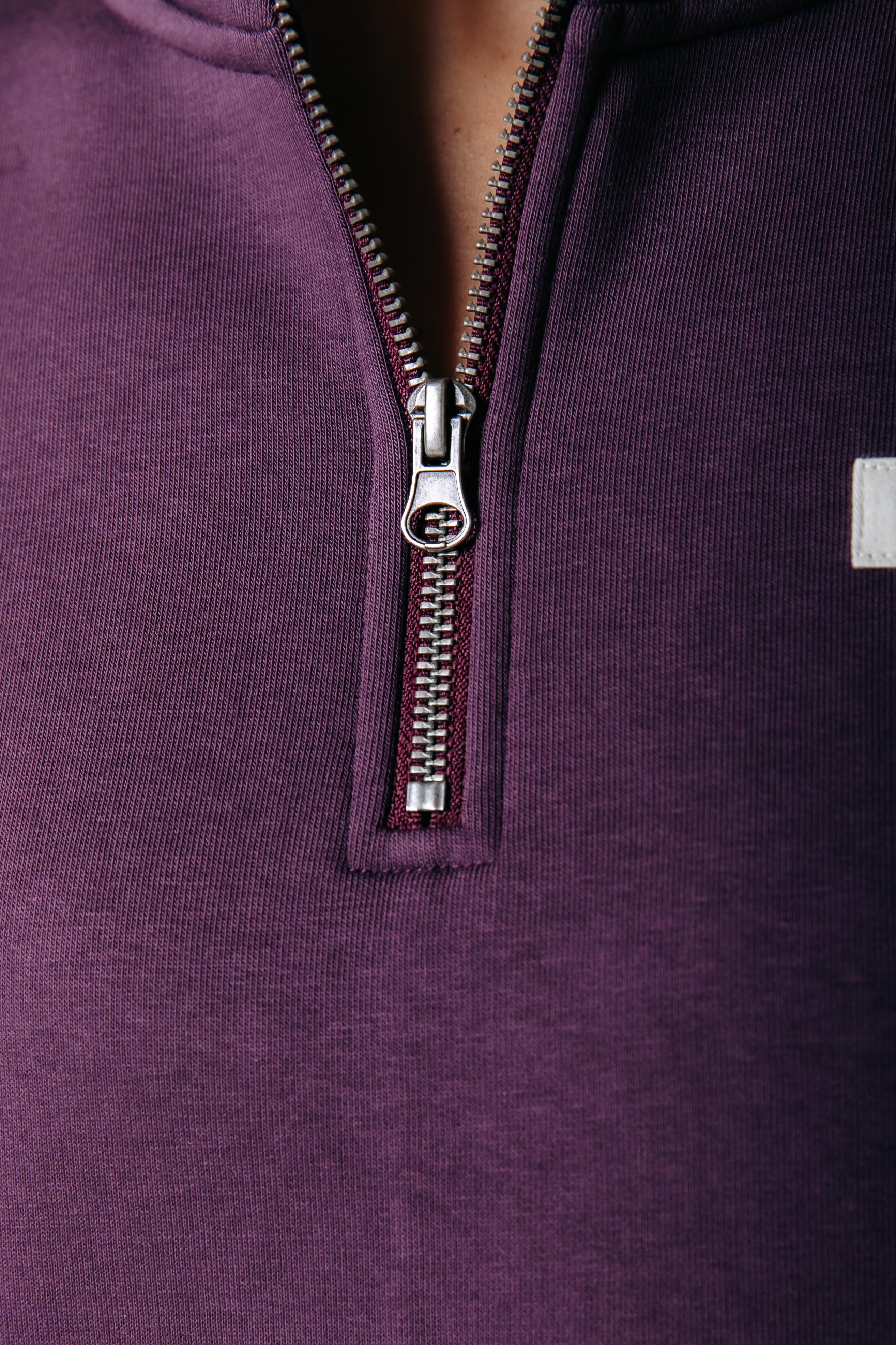 Label Zip Sweat | Dark purple