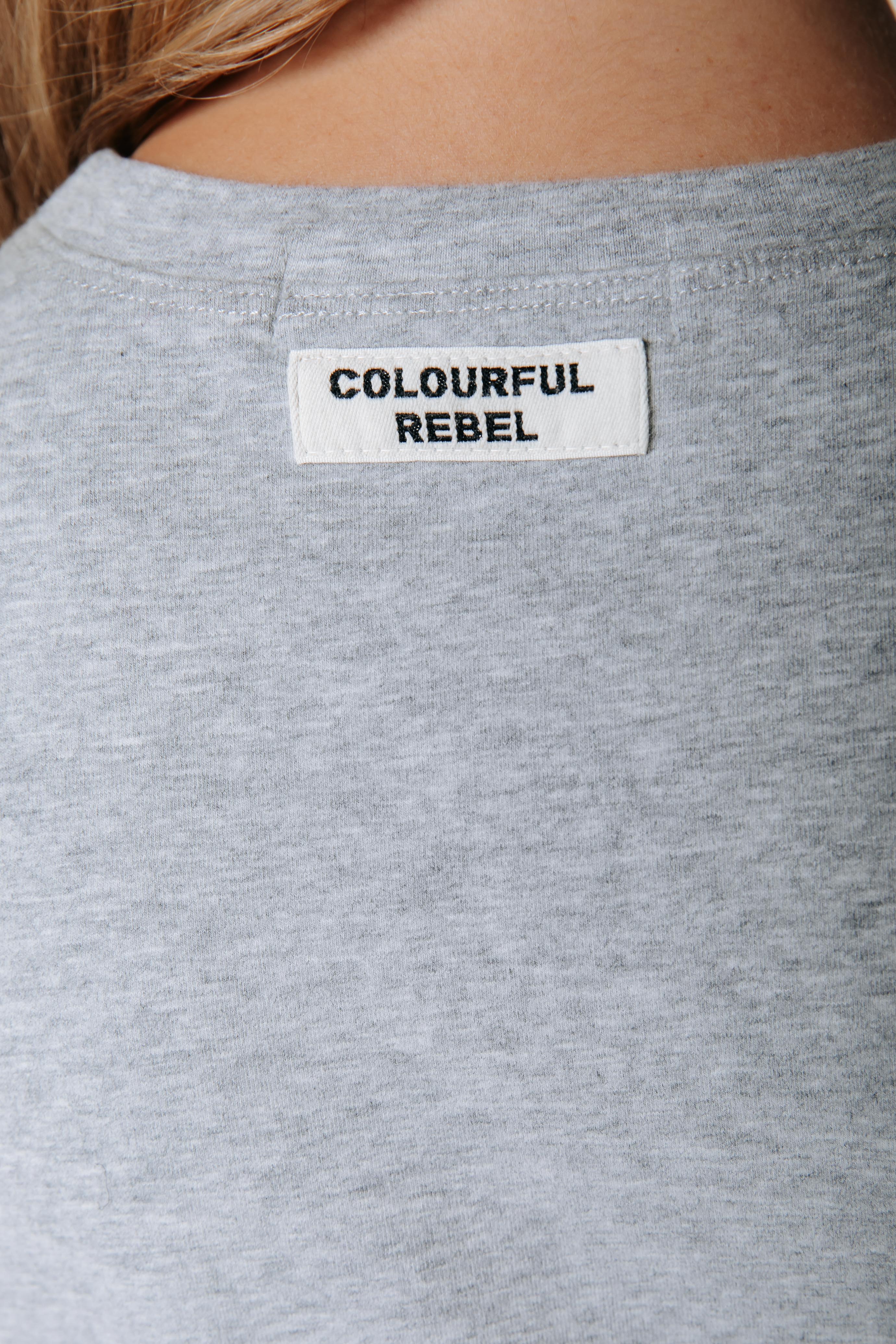 Fitted T-shirt | Medium grey melange