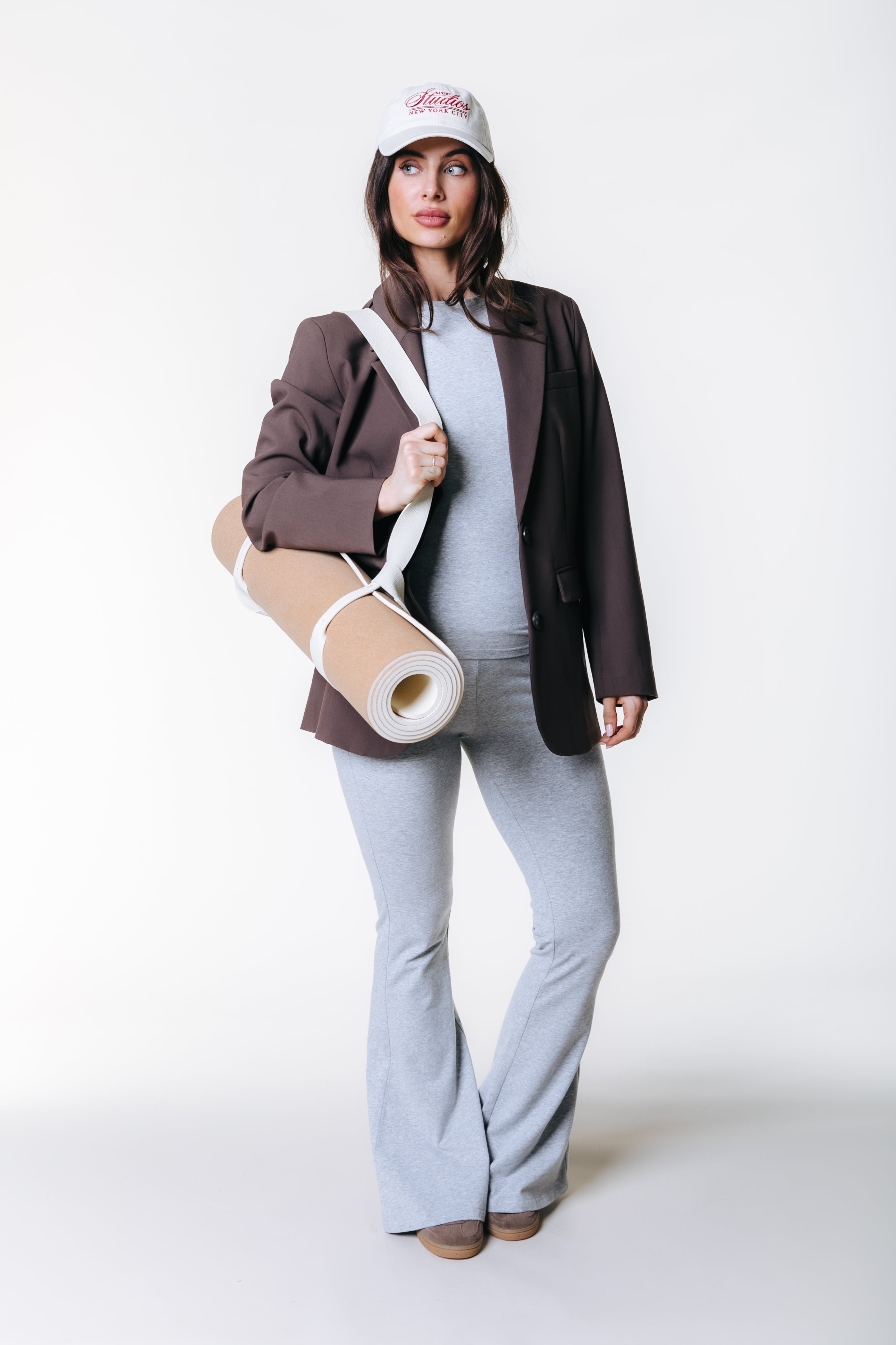 Uni Fitted T-shirt | Medium grey melange