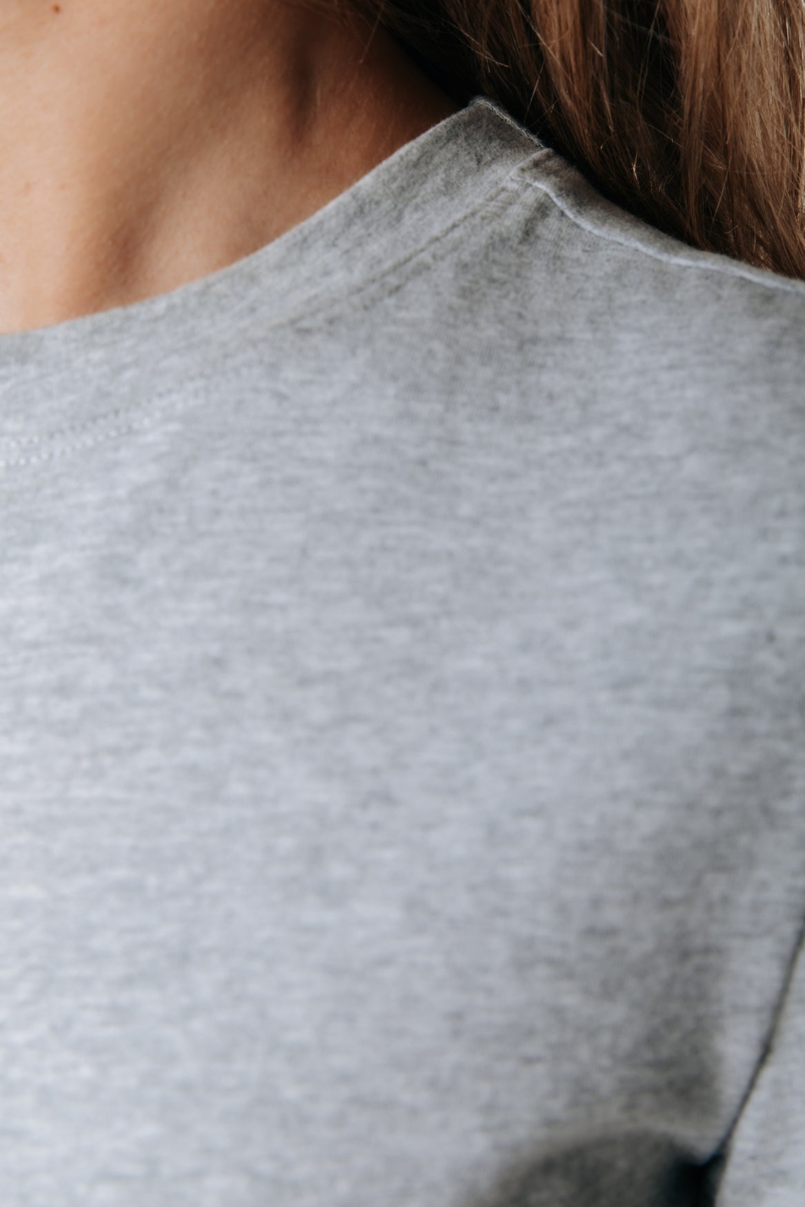 Fitted T-shirt | Medium grey melange