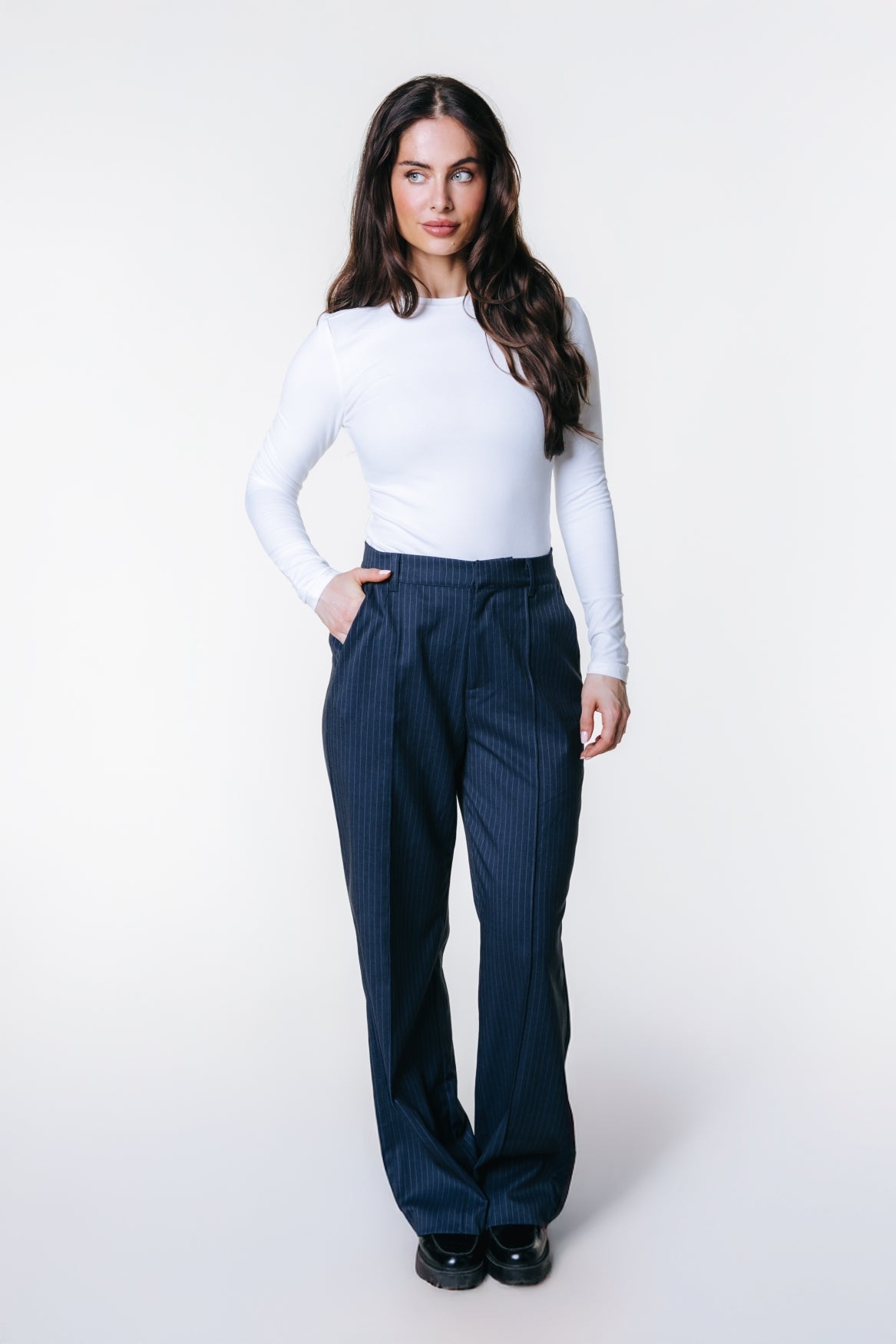 Fitted Long-Sleeve Top | Optic White