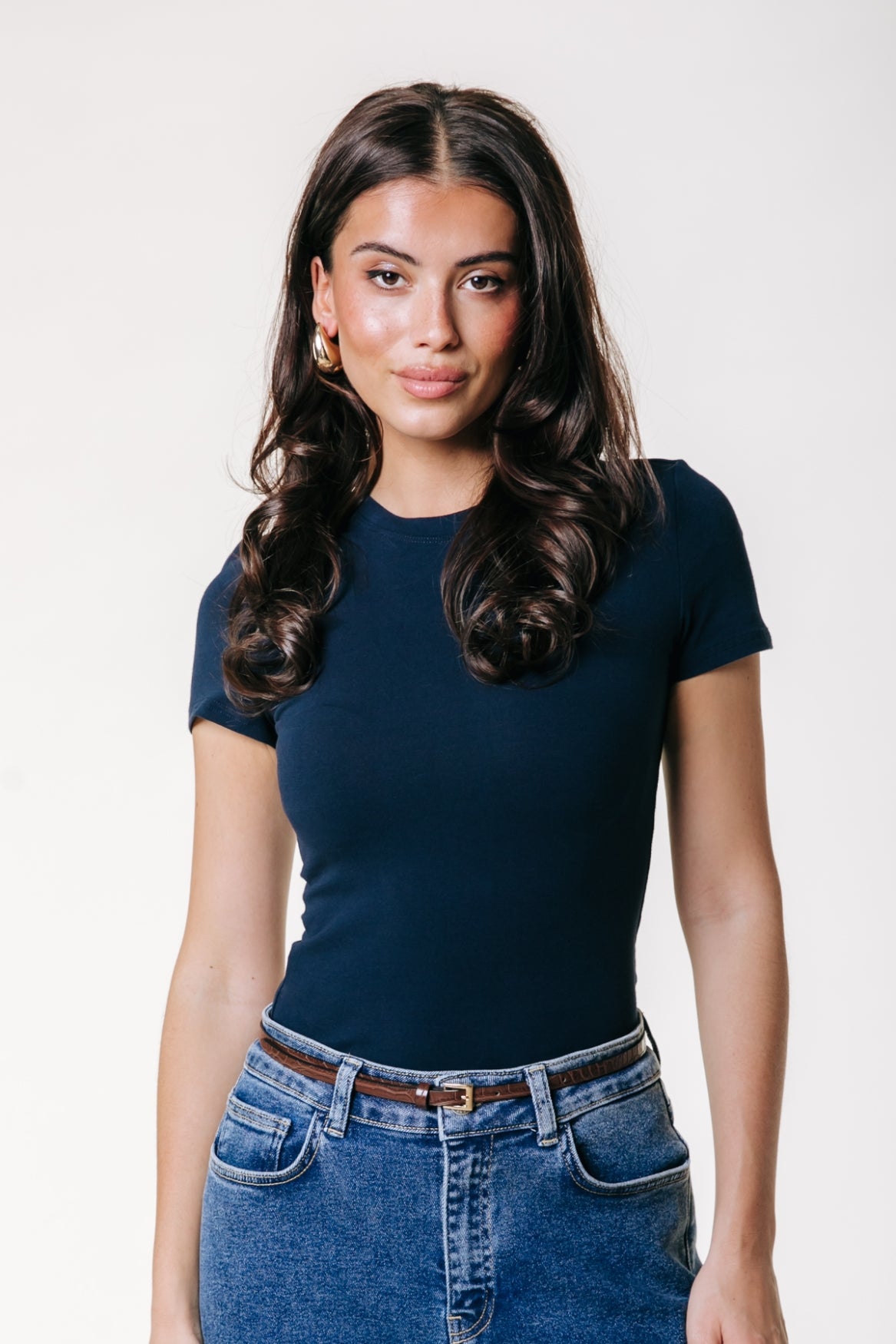 Figurbetontes T-Shirt | Dunkelblau