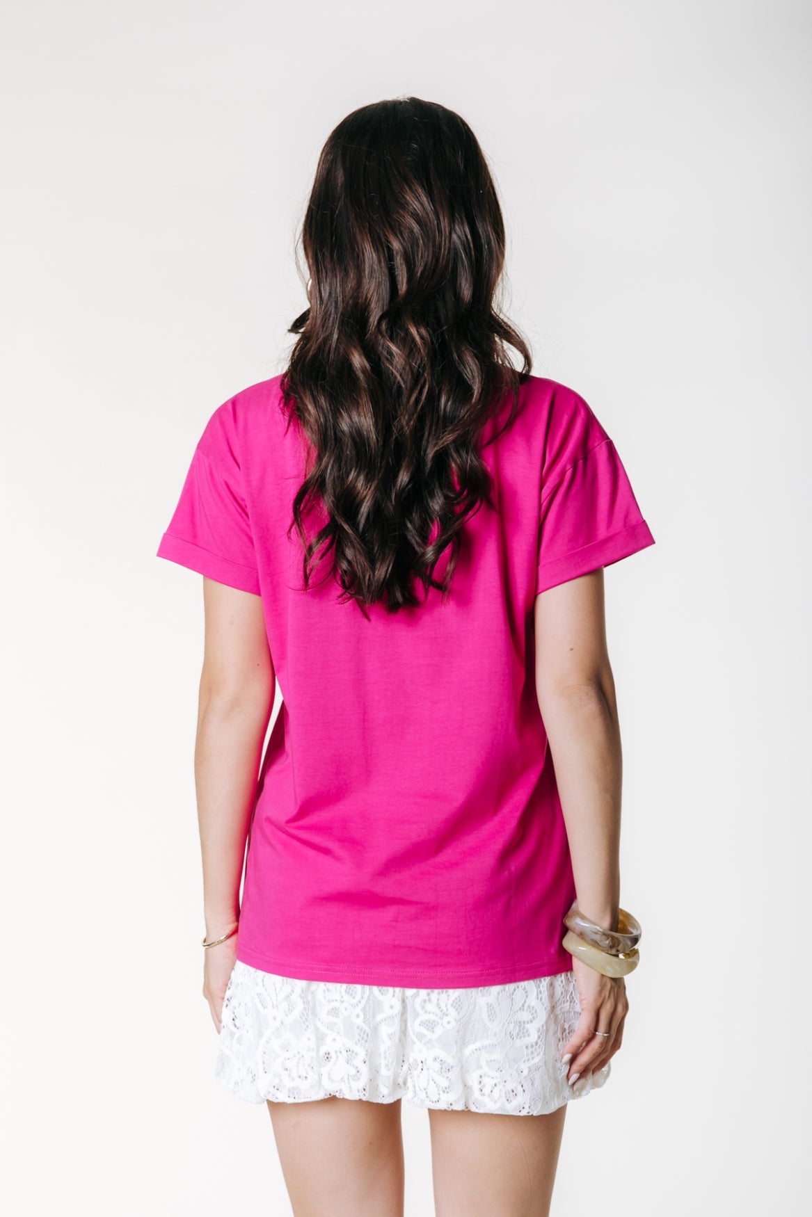 Uni Logo T-Shirt | Dunkles Fuchsia