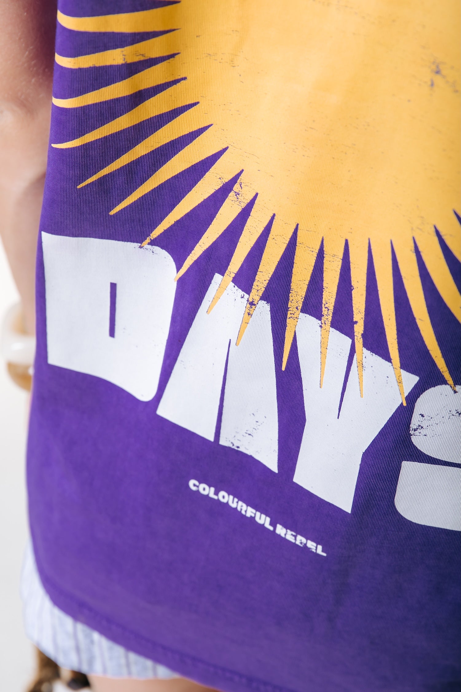 Sunny Days Acid Wash Loosefit T-Shirt - Curve | Purple