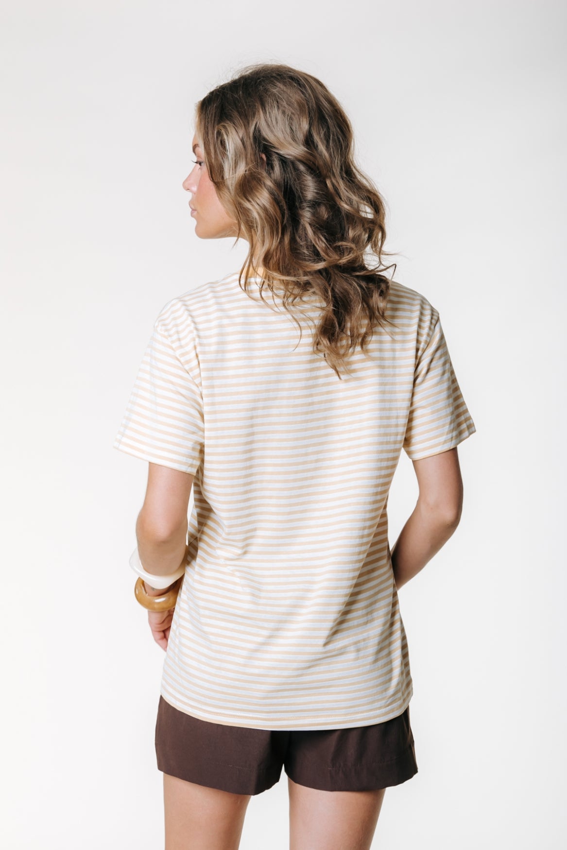 Puff Logo Stripe T-shirt | Soft yellow