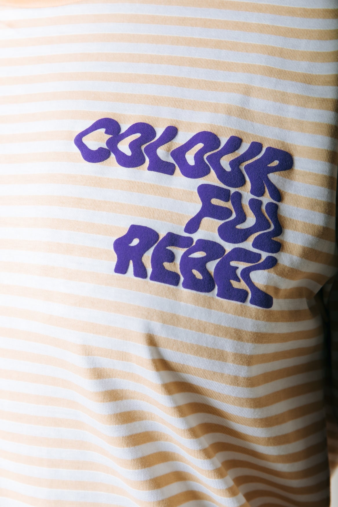 Puff Logo Stripe T-shirt | Soft yellow
