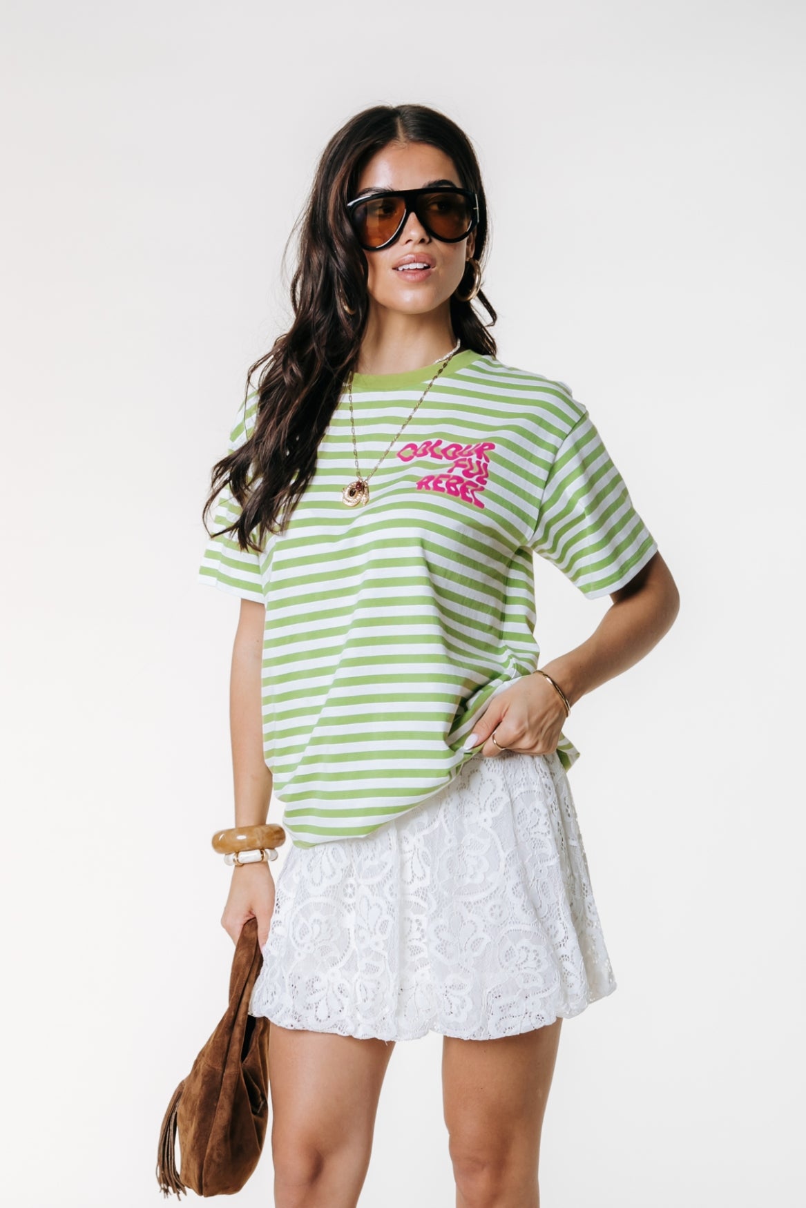 Puff Logo Stripe T-shirt | Pickle Green