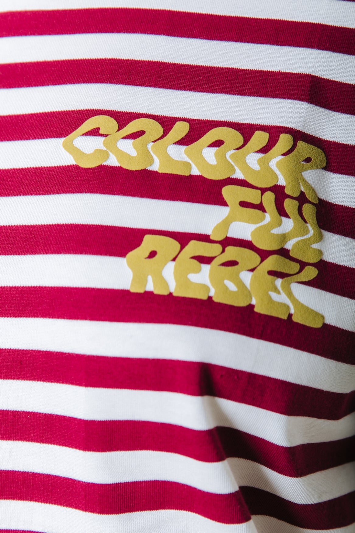 Puff Logo Stripe T-shirt | Deep Burgundy